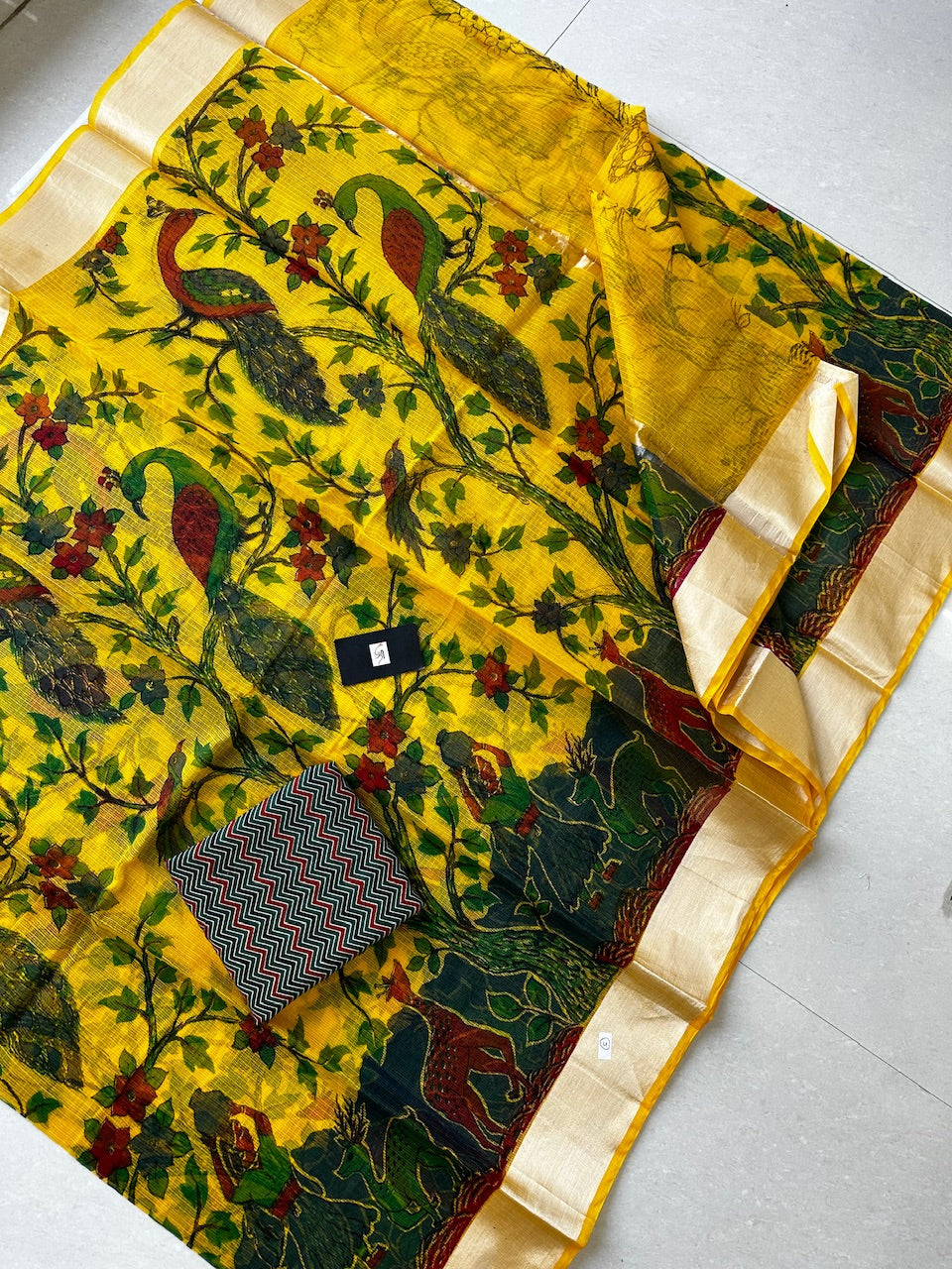 Digital Printed Kota Cotton Doria Saree