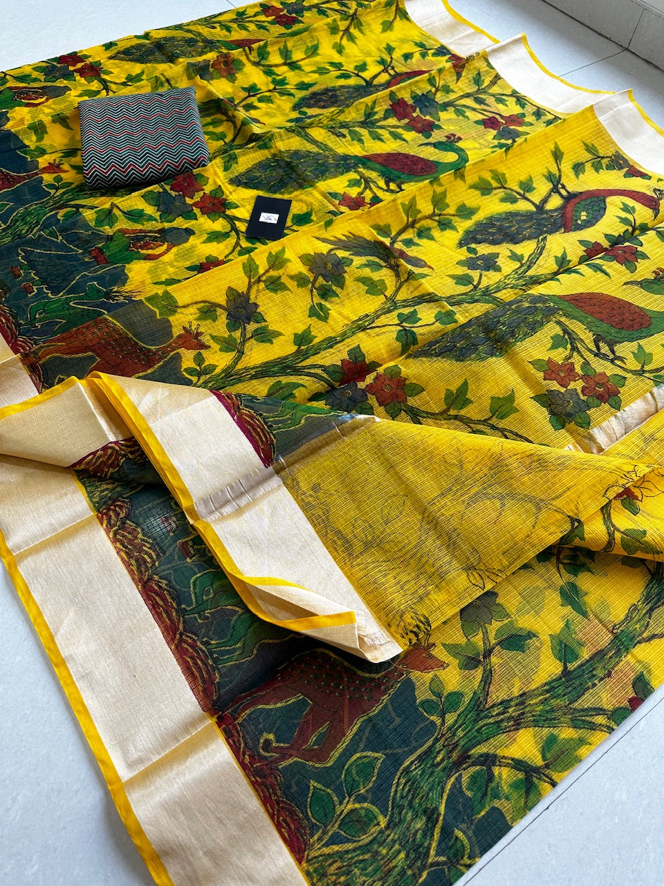 Digital Printed Kota Cotton Doria Saree