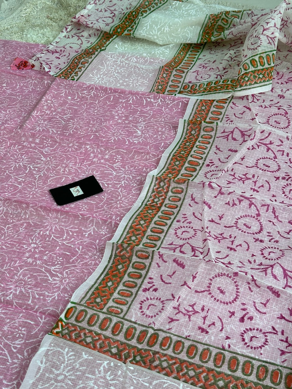 HandBlock Printed Kota Cotton Doria Top N Dupatta