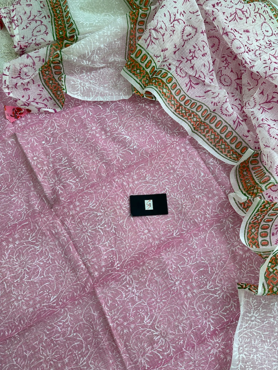 HandBlock Printed Kota Cotton Doria Top N Dupatta