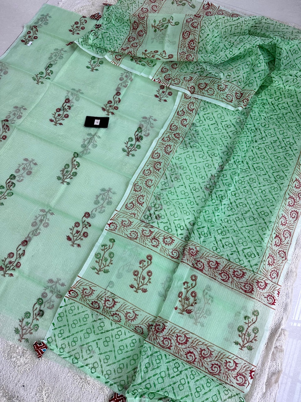 HandBlock Printed Kota Cotton Doria Top N Dupatta (Suit)