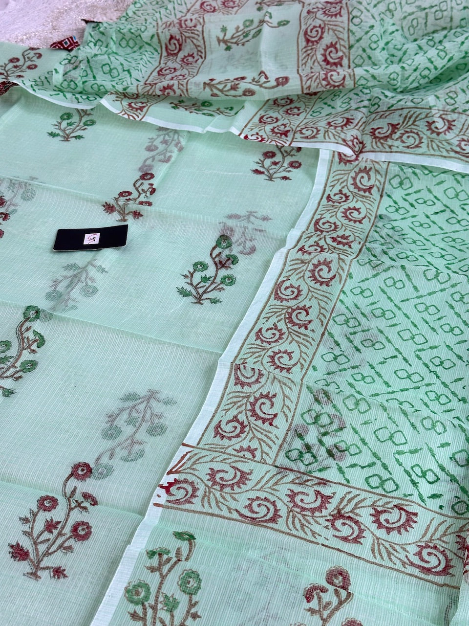 HandBlock Printed Kota Cotton Doria Top N Dupatta (Suit)