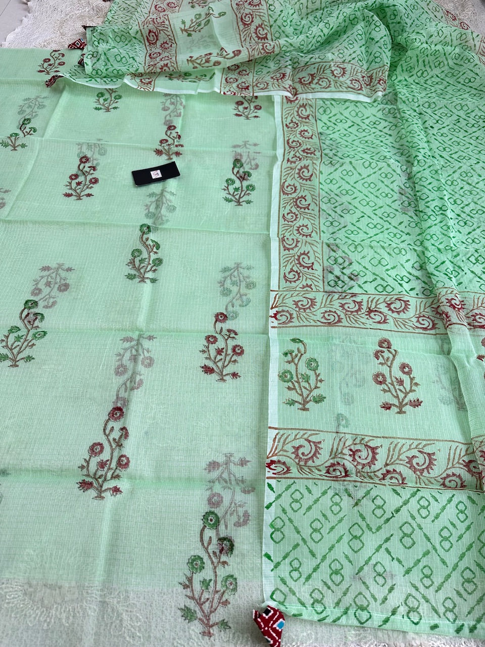 HandBlock Printed Kota Cotton Doria Top N Dupatta (Suit)