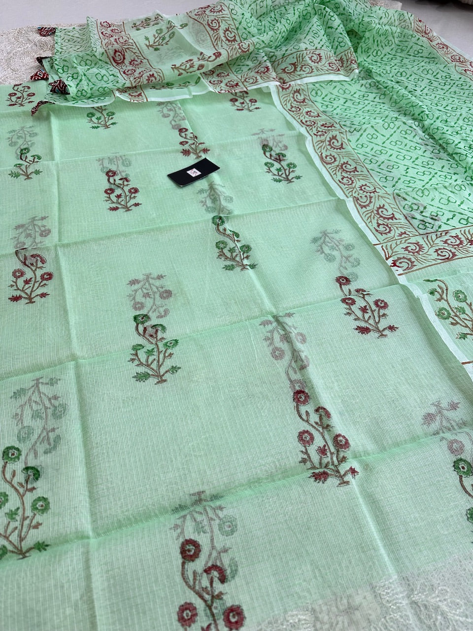 HandBlock Printed Kota Cotton Doria Top N Dupatta (Suit)