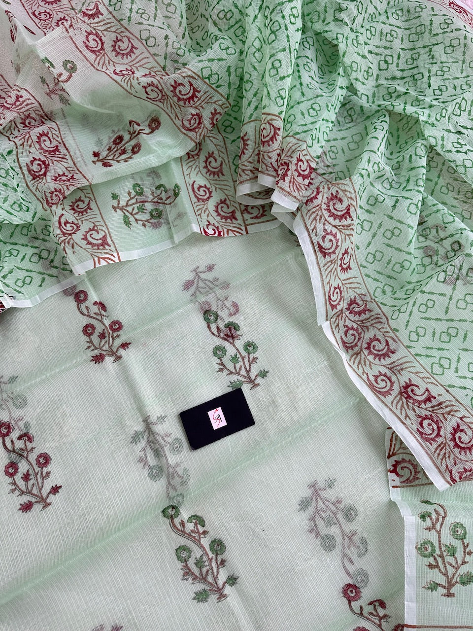 HandBlock Printed Kota Cotton Doria Top N Dupatta (Suit)