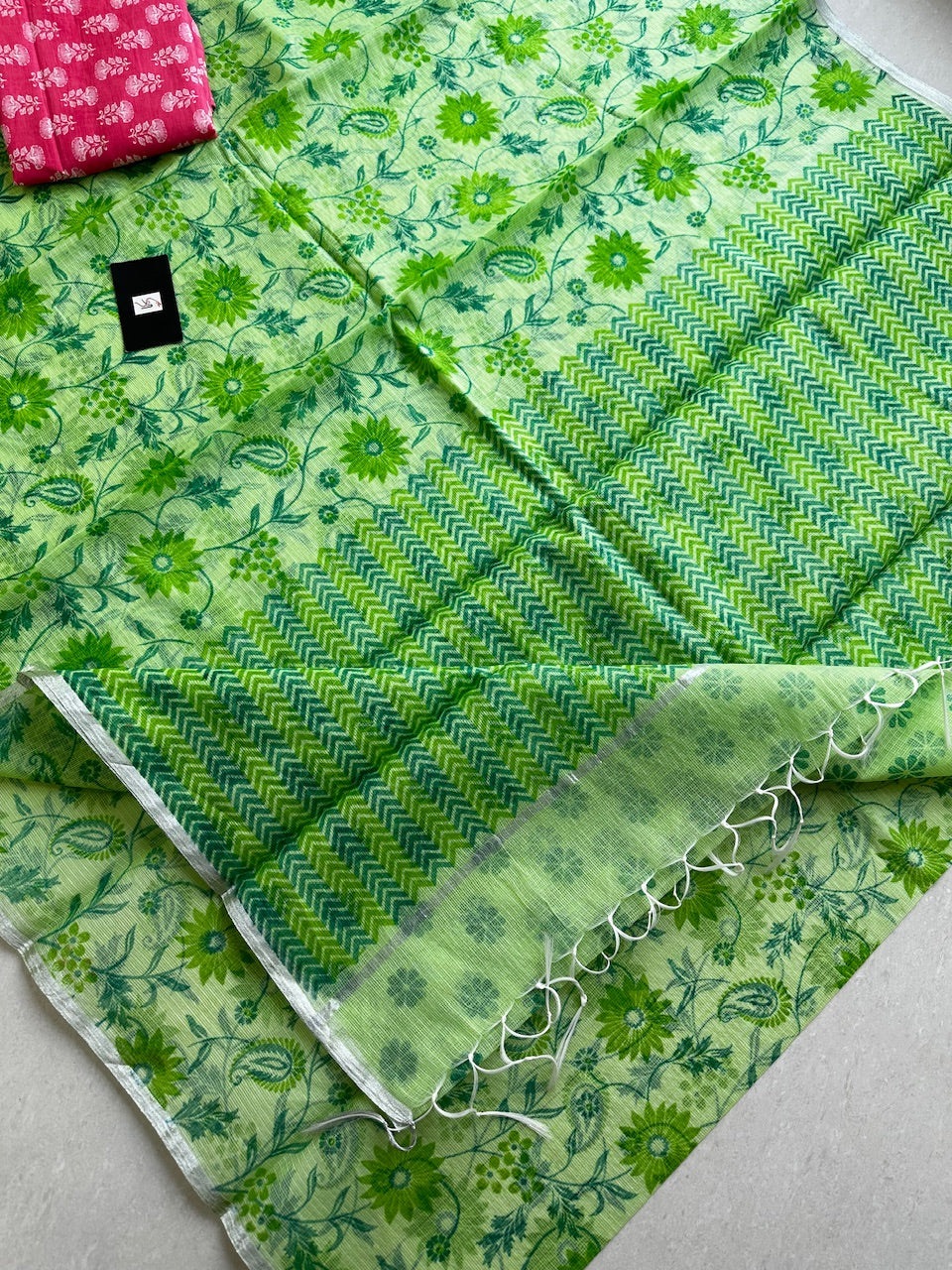 Digital Printed Kota Cotton Doria Saree