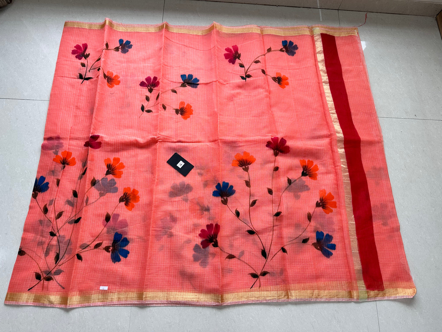 Handpainted Kota Cotton Doria Saree