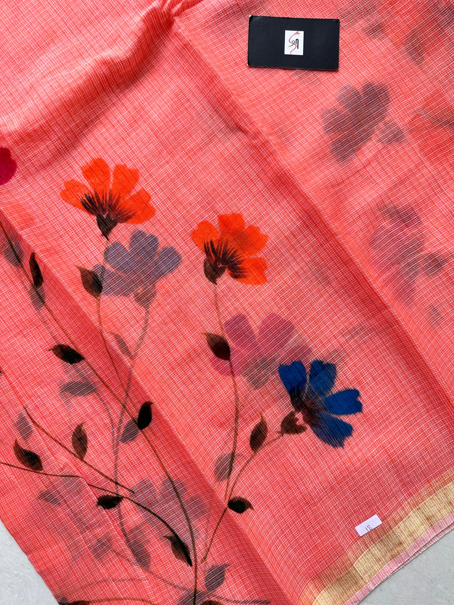 Handpainted Kota Cotton Doria Saree