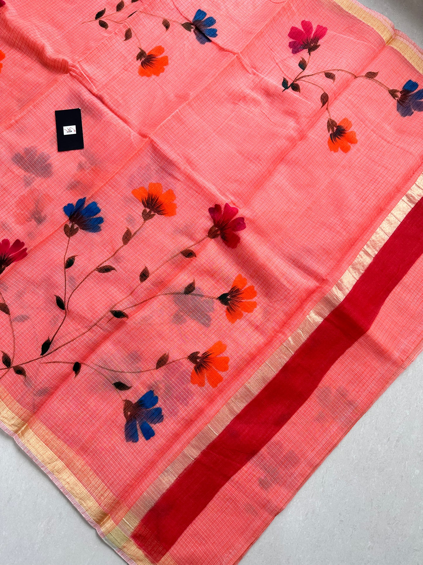 Handpainted Kota Cotton Doria Saree