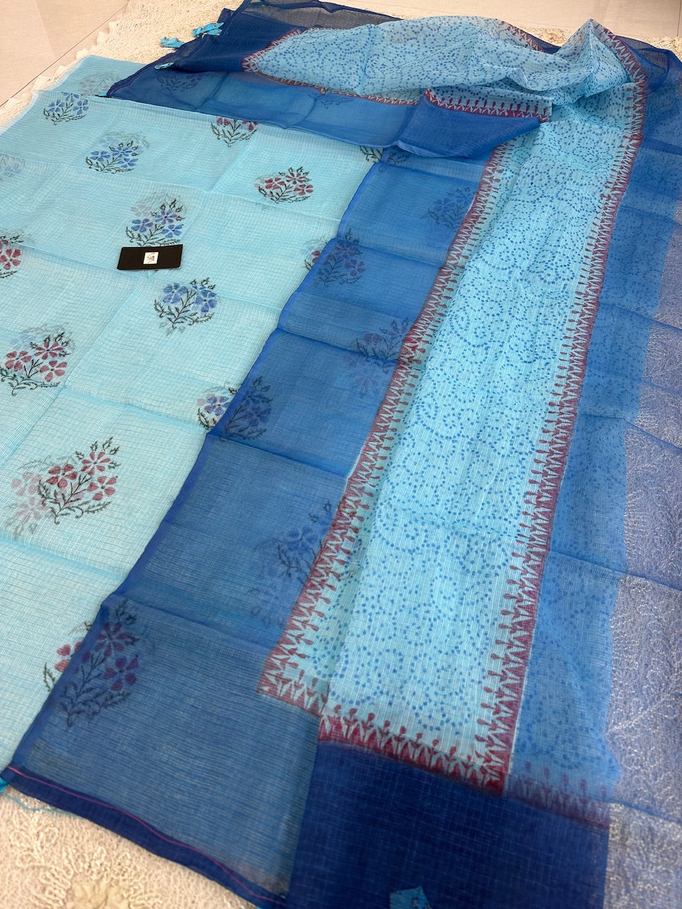 HandBlock Printed Kota Cotton Doria Top N Dupatta