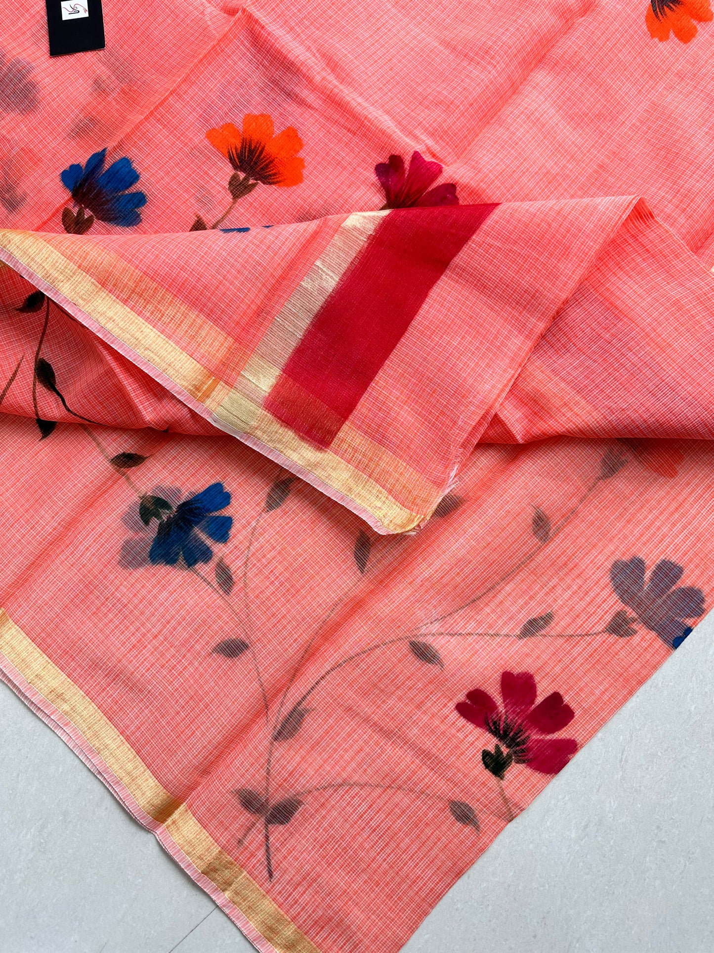 Handpainted Kota Cotton Doria Saree