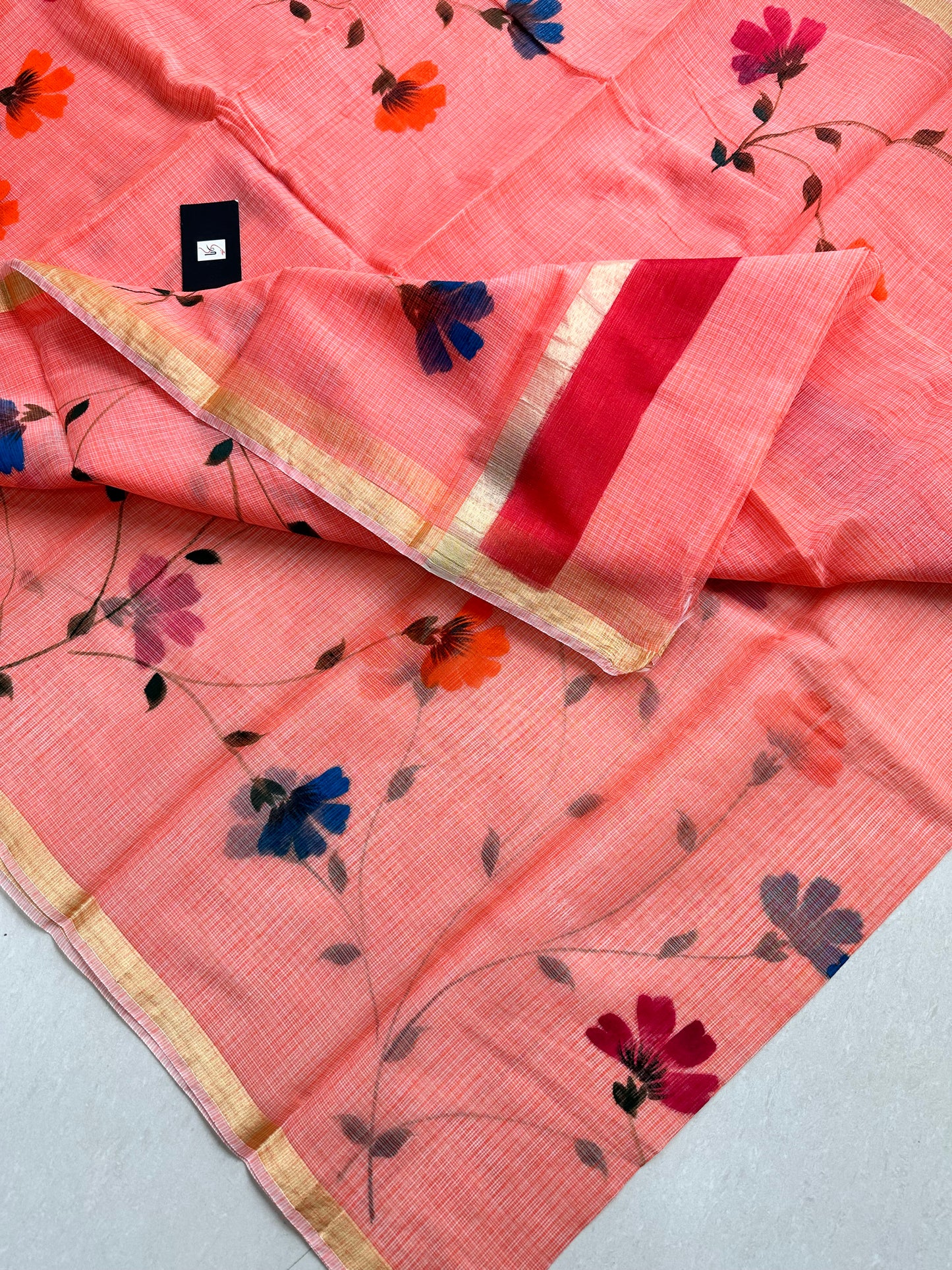 Handpainted Kota Cotton Doria Saree