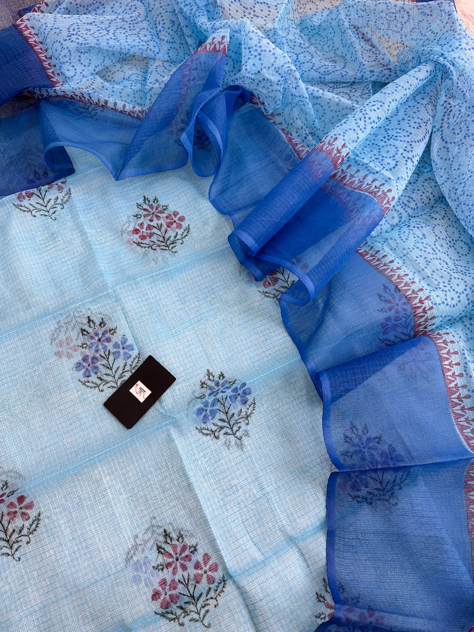 HandBlock Printed Kota Cotton Doria Top N Dupatta