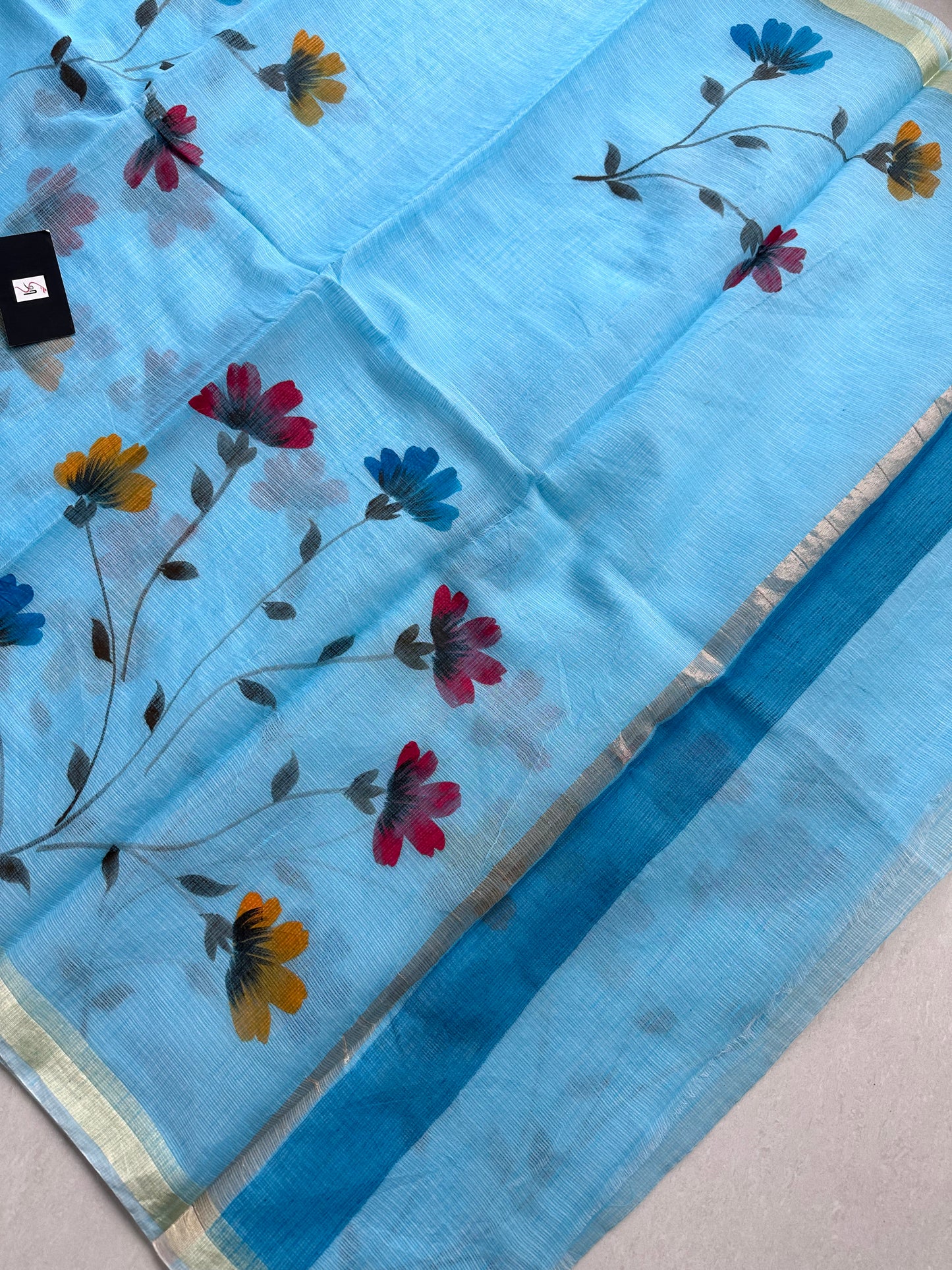 Handpainted Kota Cotton Doria Saree