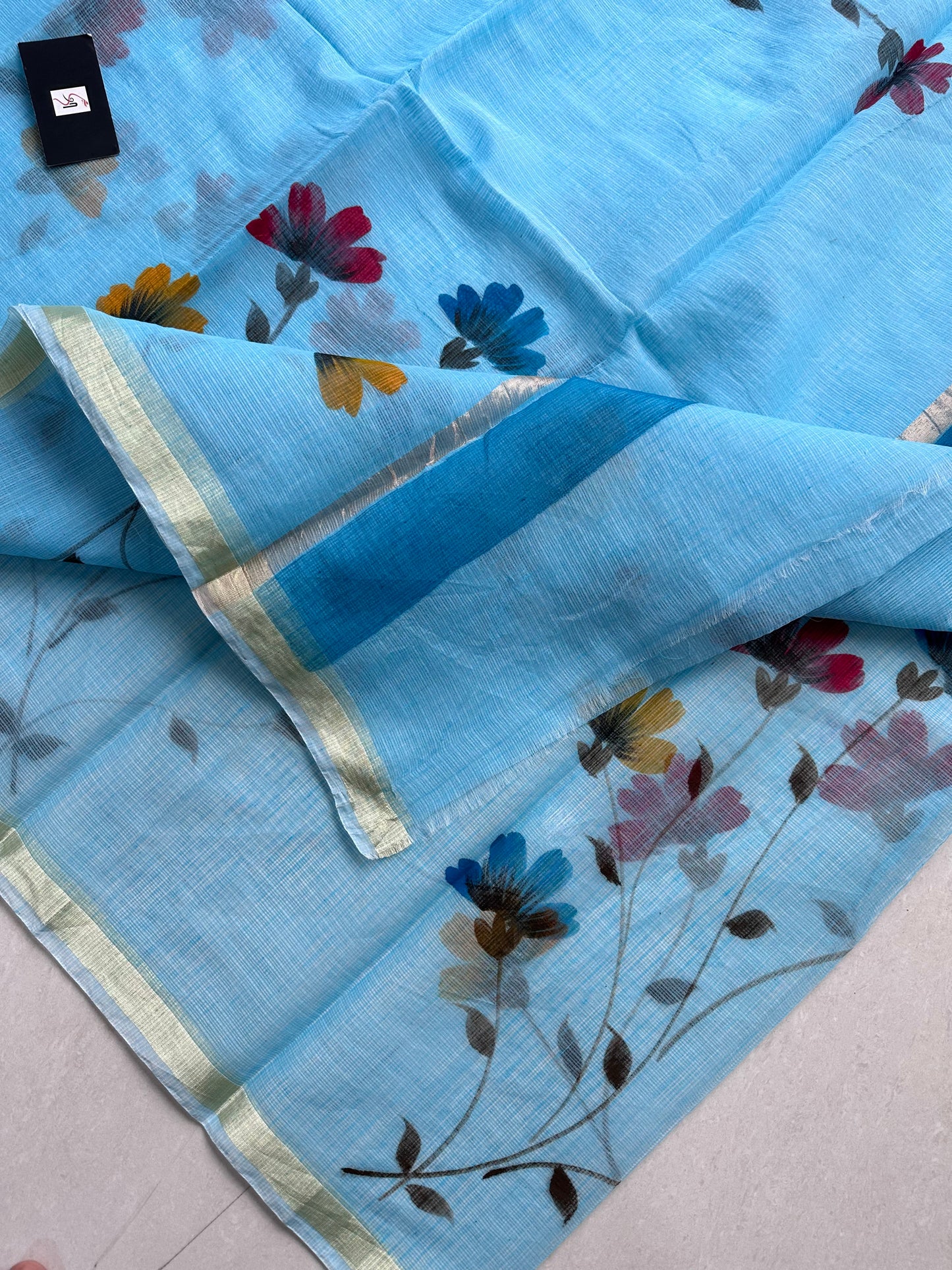 Handpainted Kota Cotton Doria Saree