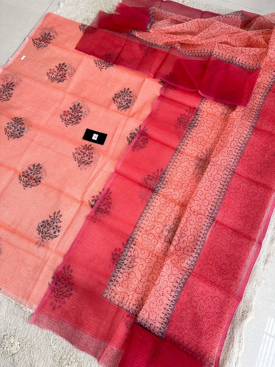 HandBlock Printed Kota Cotton Doria Top N Dupatta