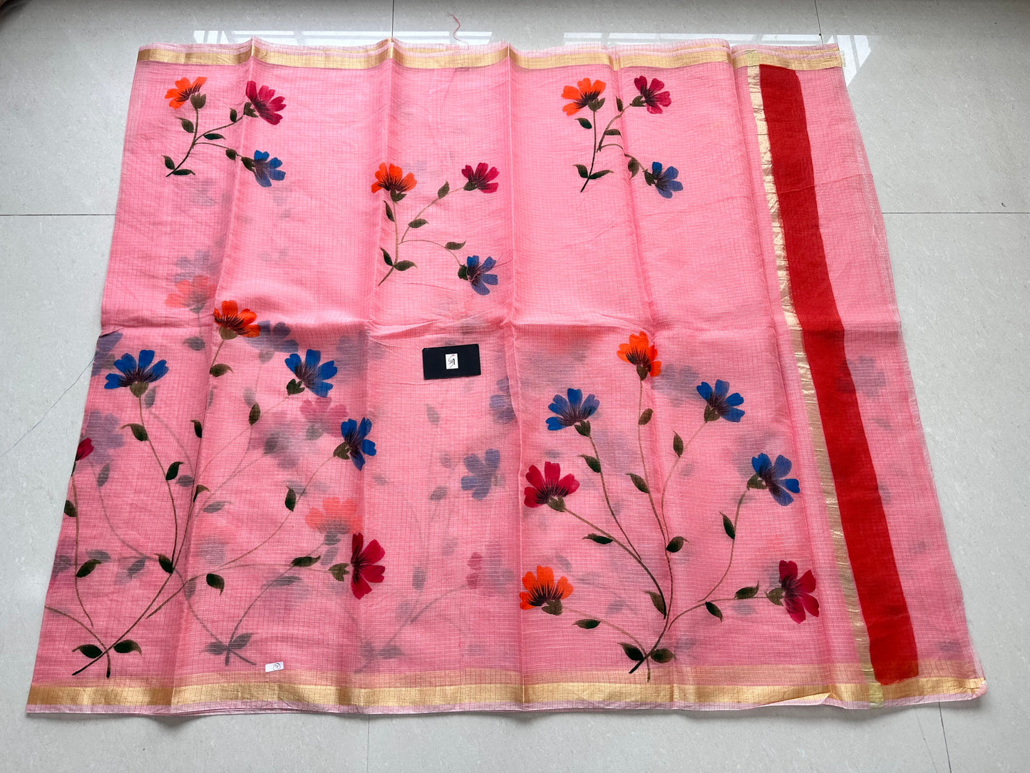 Handpainted Kota Cotton Doria Saree