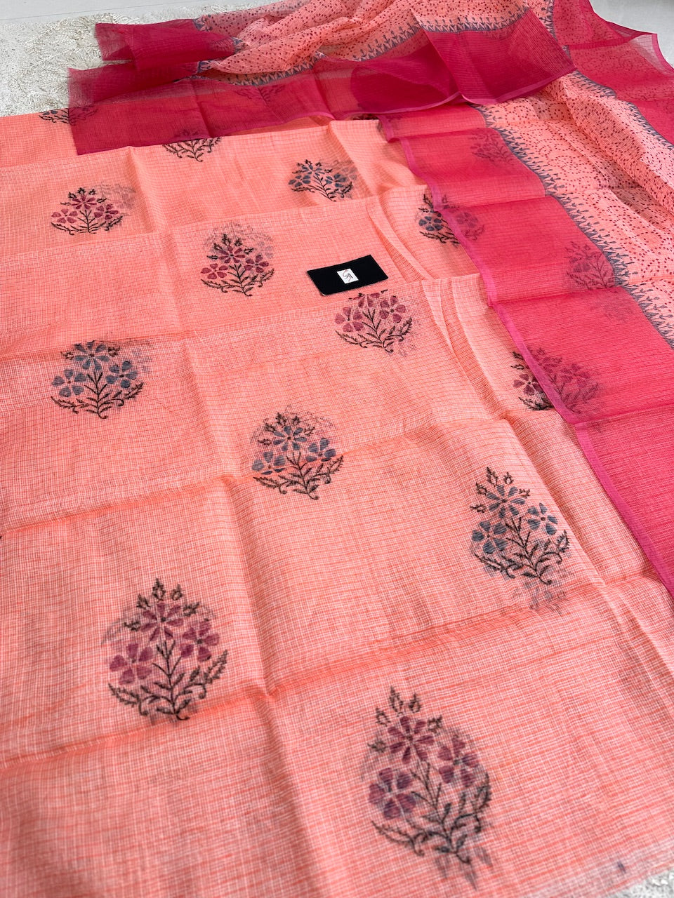 HandBlock Printed Kota Cotton Doria Top N Dupatta