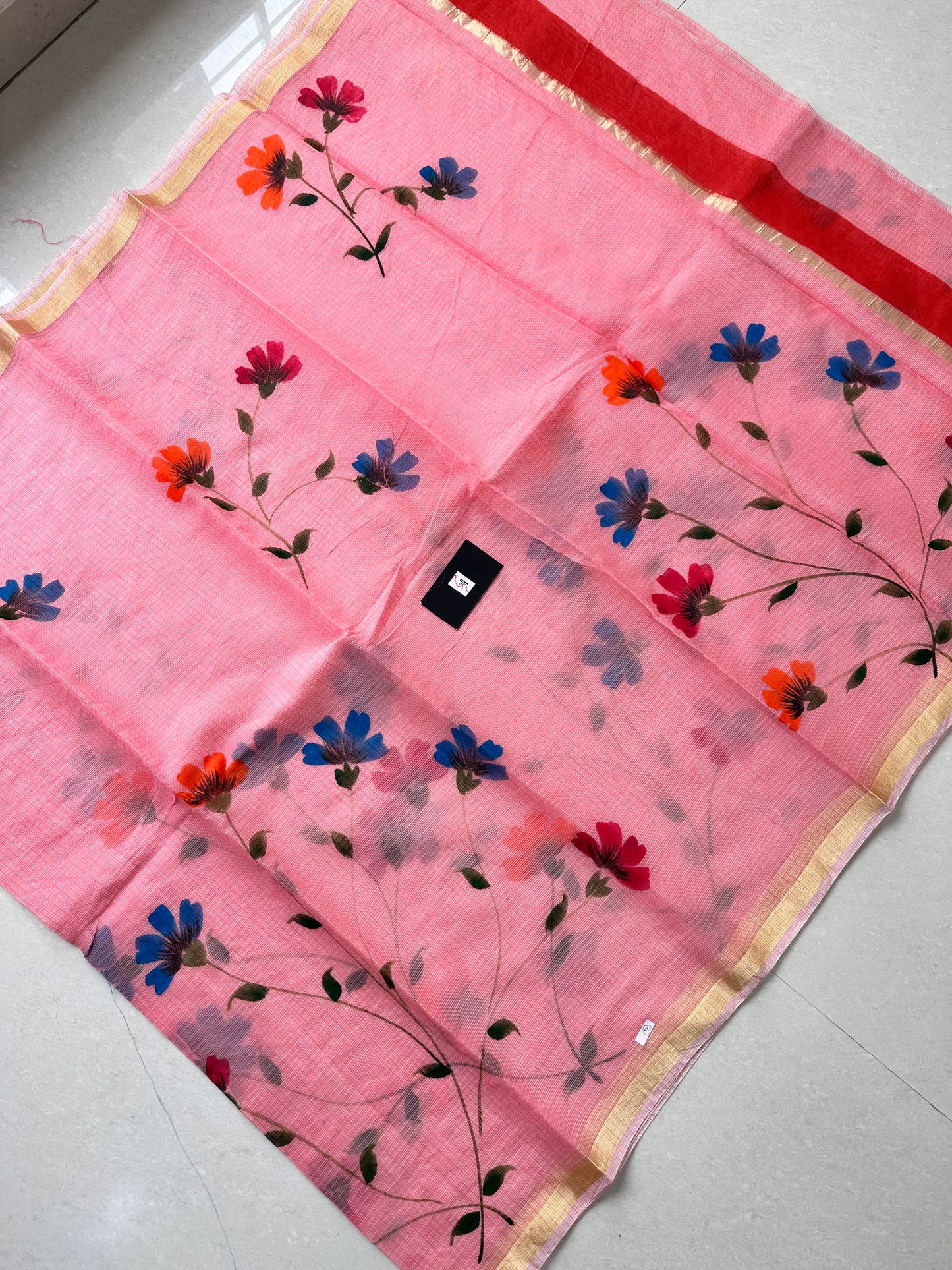 Handpainted Kota Cotton Doria Saree