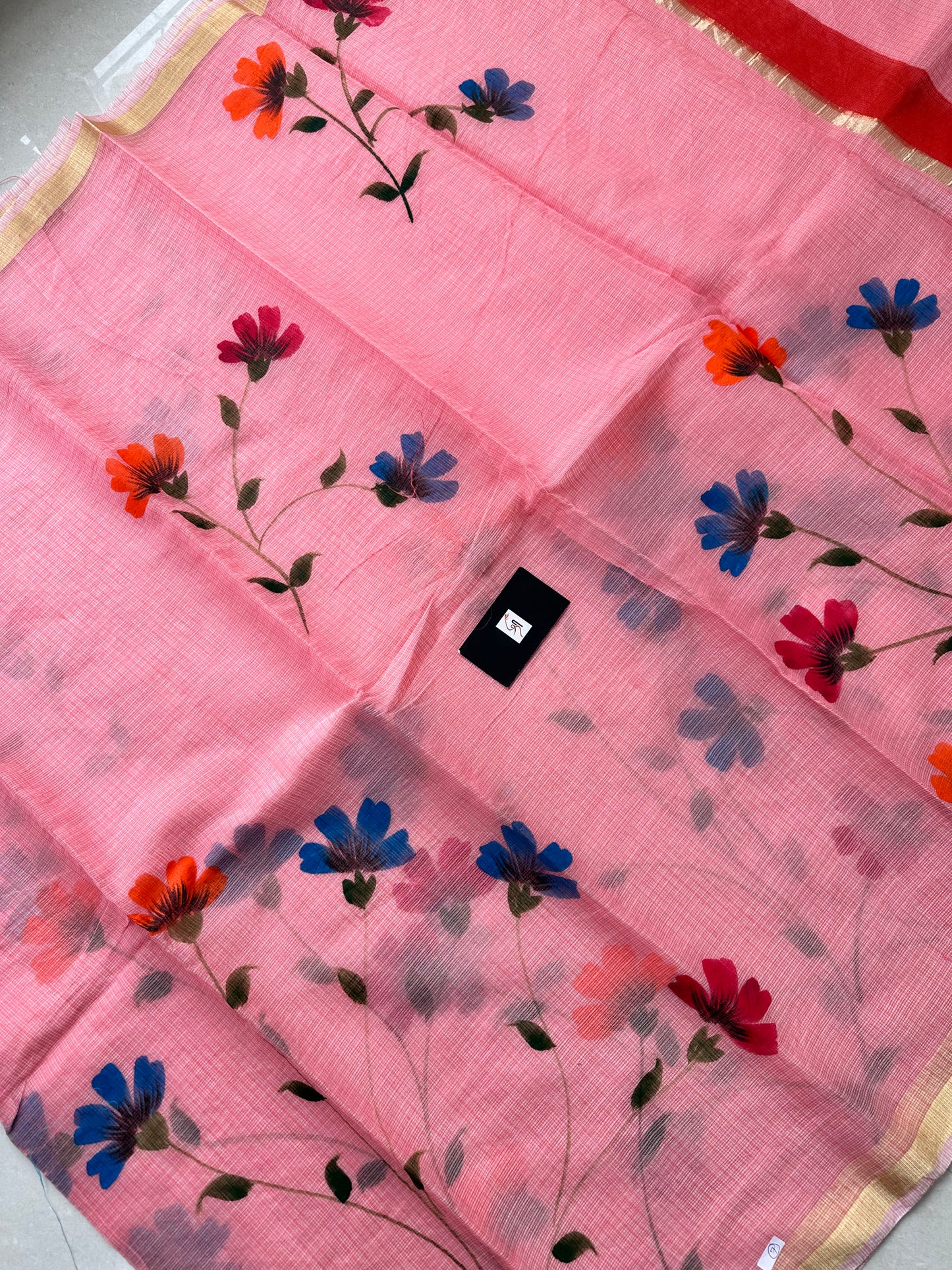 Handpainted Kota Cotton Doria Saree