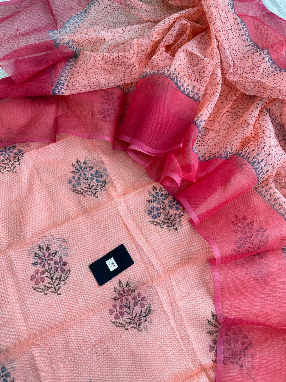 HandBlock Printed Kota Cotton Doria Top N Dupatta