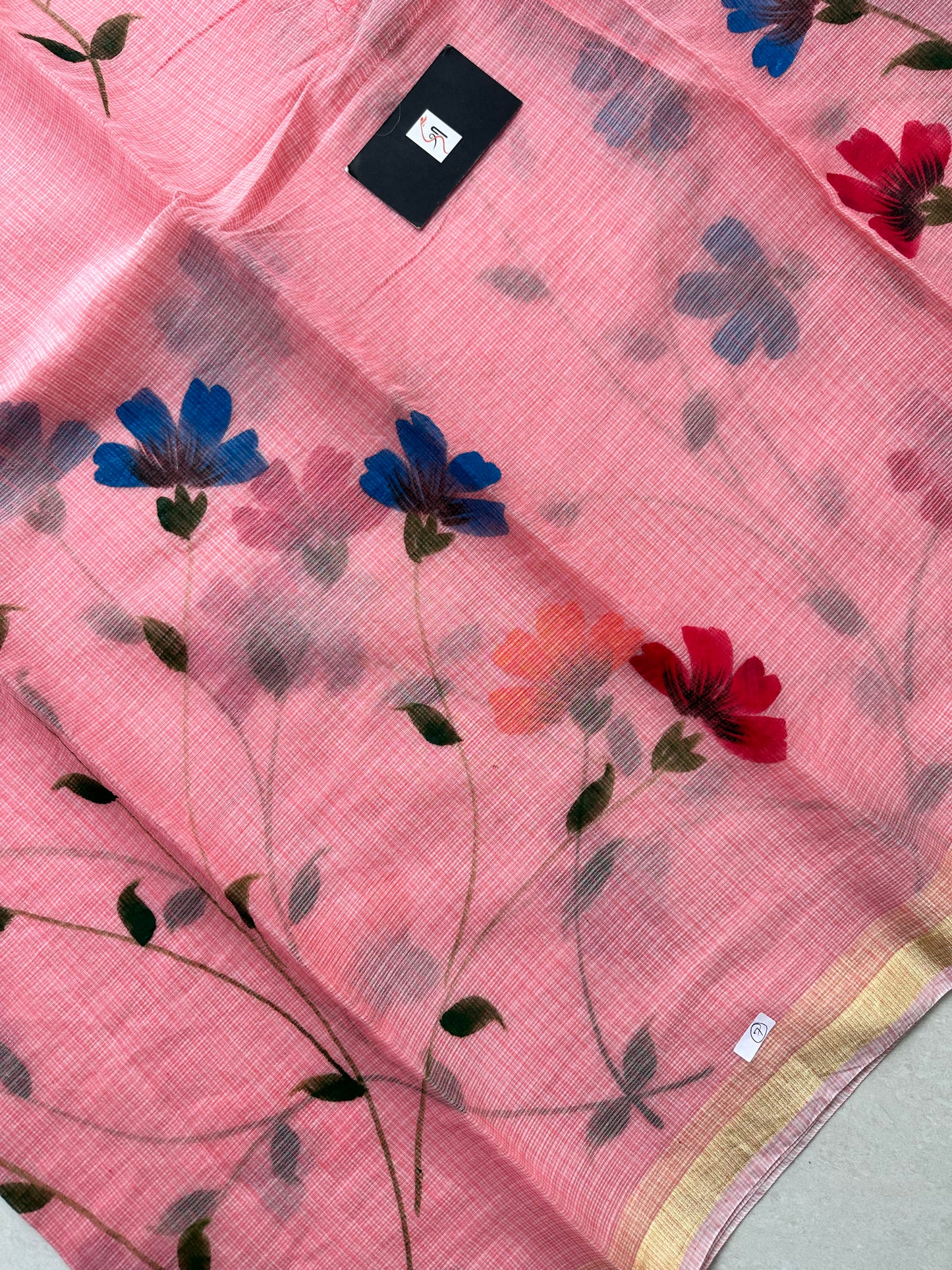 Handpainted Kota Cotton Doria Saree