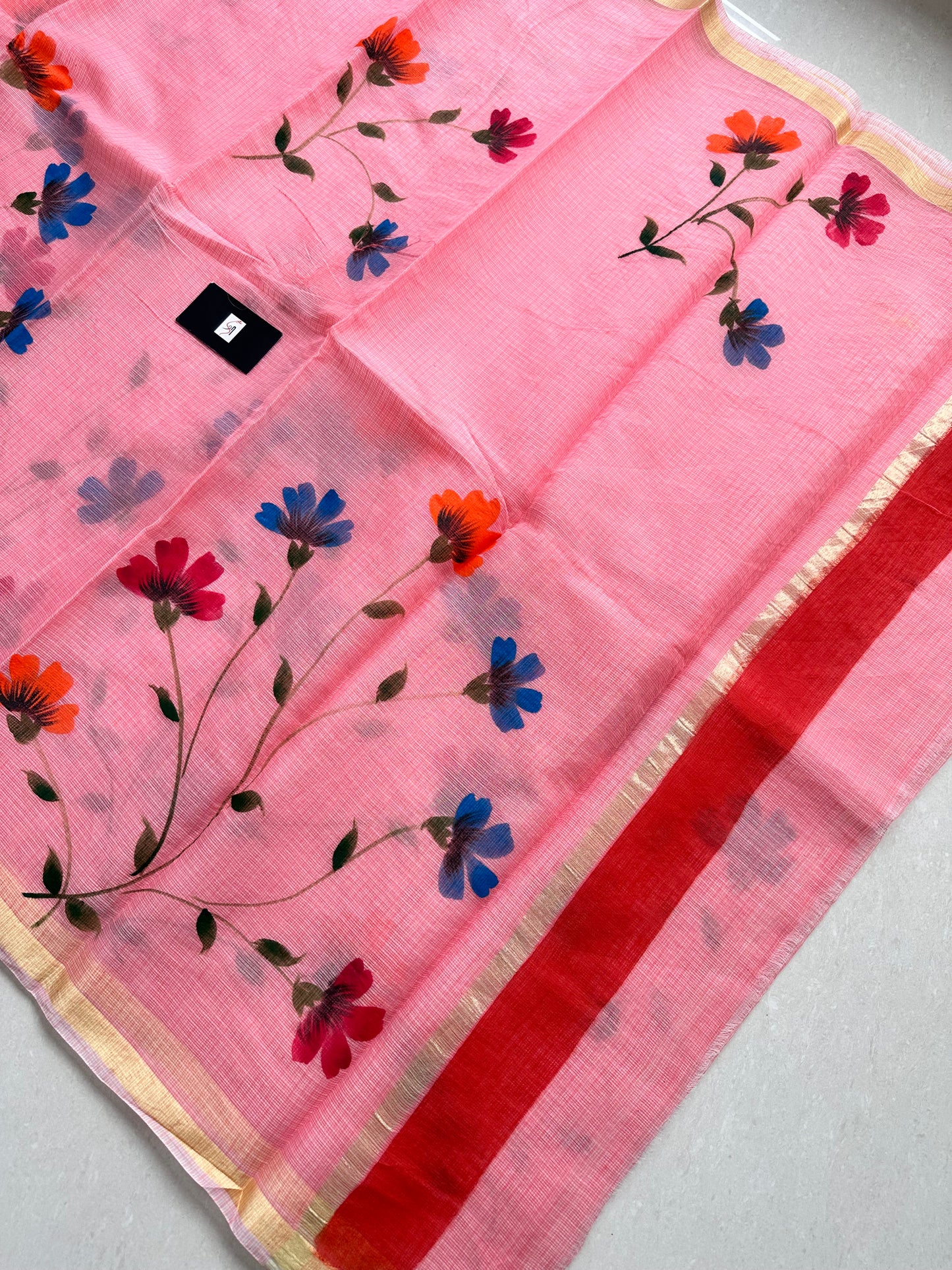 Handpainted Kota Cotton Doria Saree