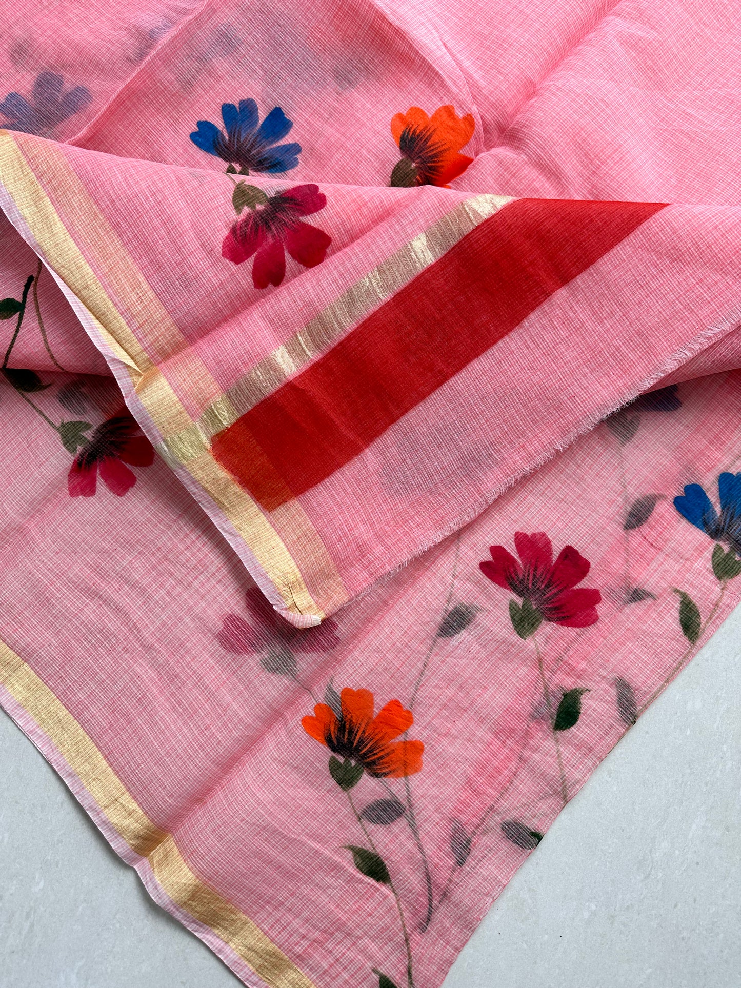 Handpainted Kota Cotton Doria Saree