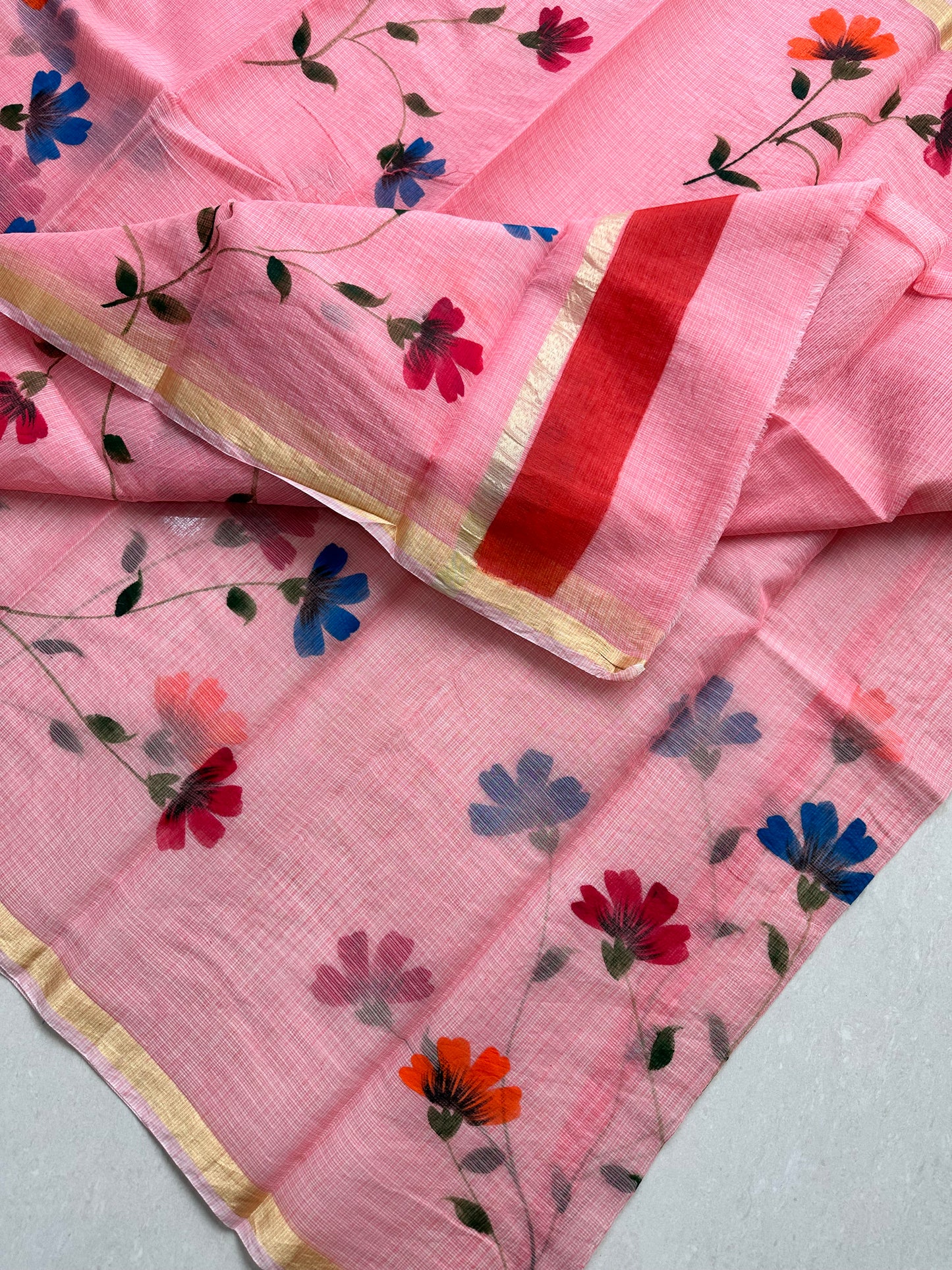 Handpainted Kota Cotton Doria Saree