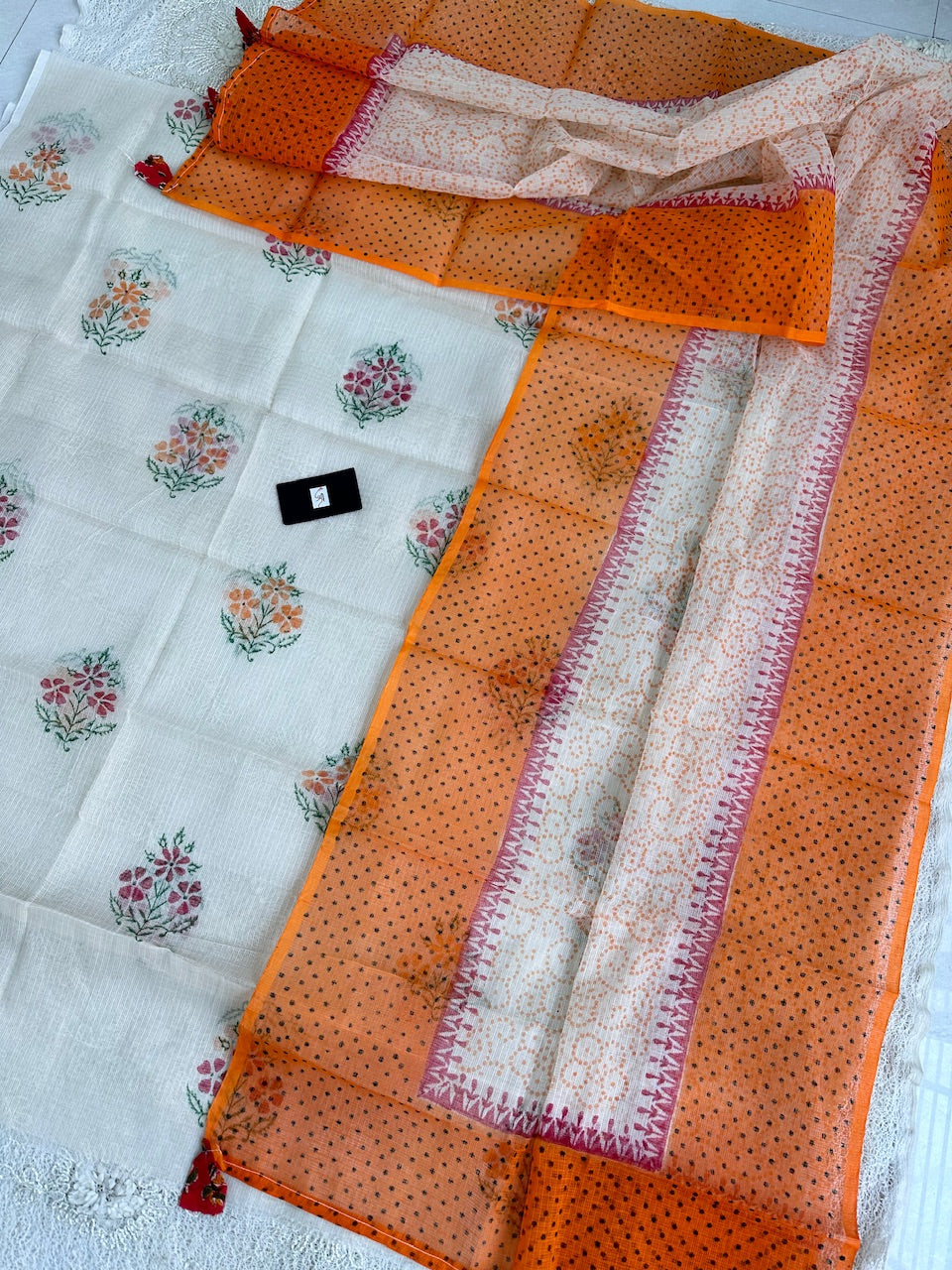 HandBlock Printed Kota Cotton Doria Top N Dupatta