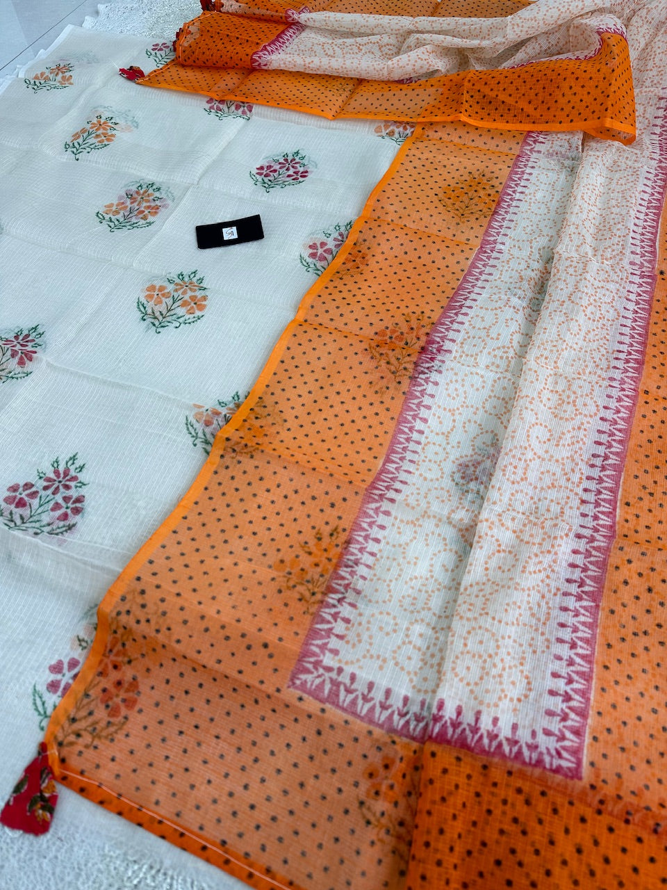 HandBlock Printed Kota Cotton Doria Top N Dupatta