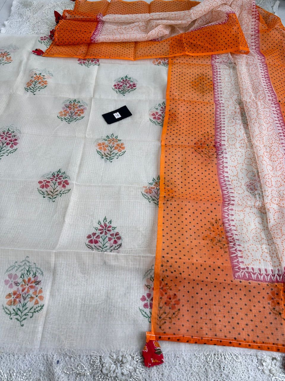 HandBlock Printed Kota Cotton Doria Top N Dupatta