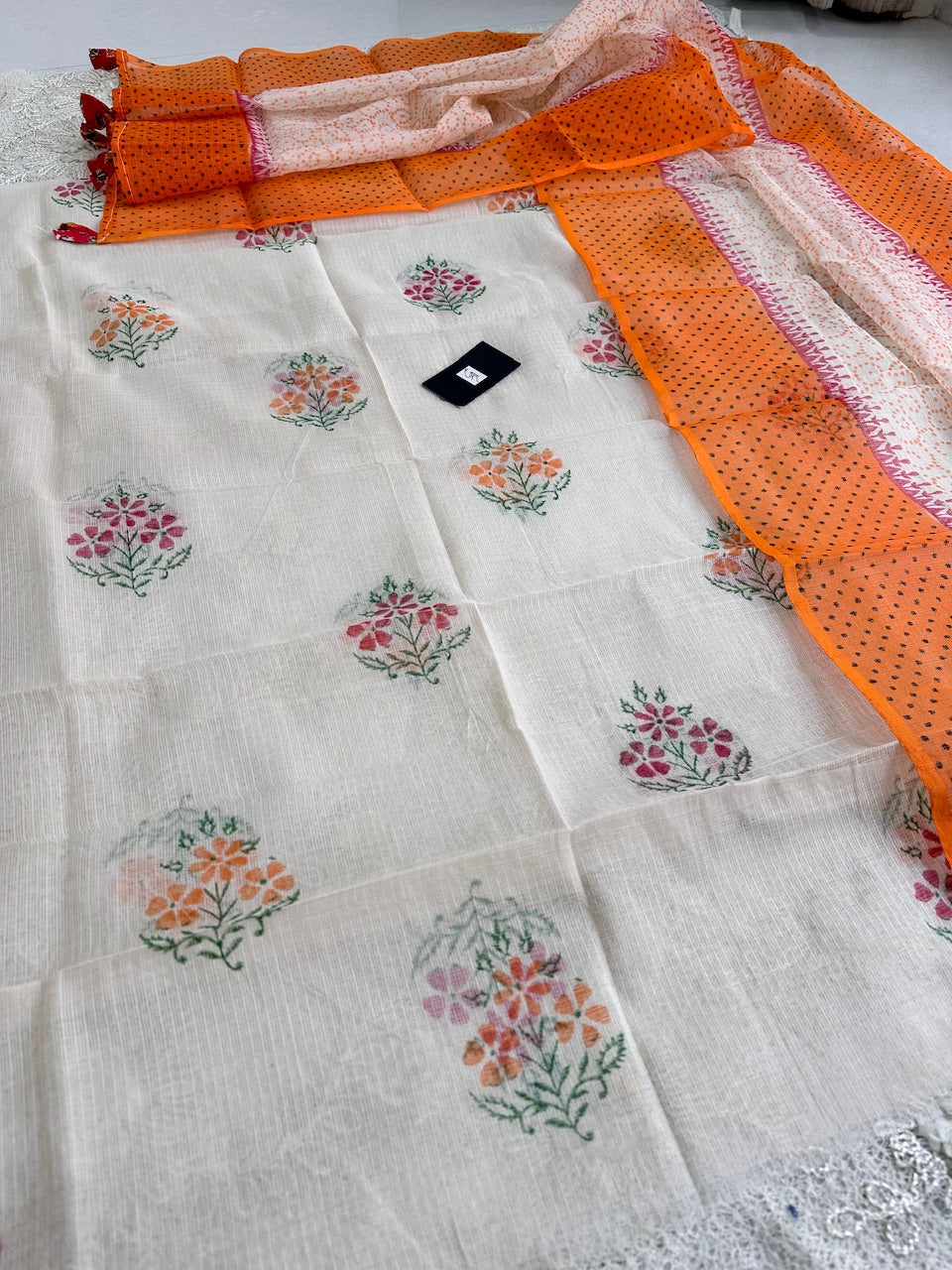 HandBlock Printed Kota Cotton Doria Top N Dupatta