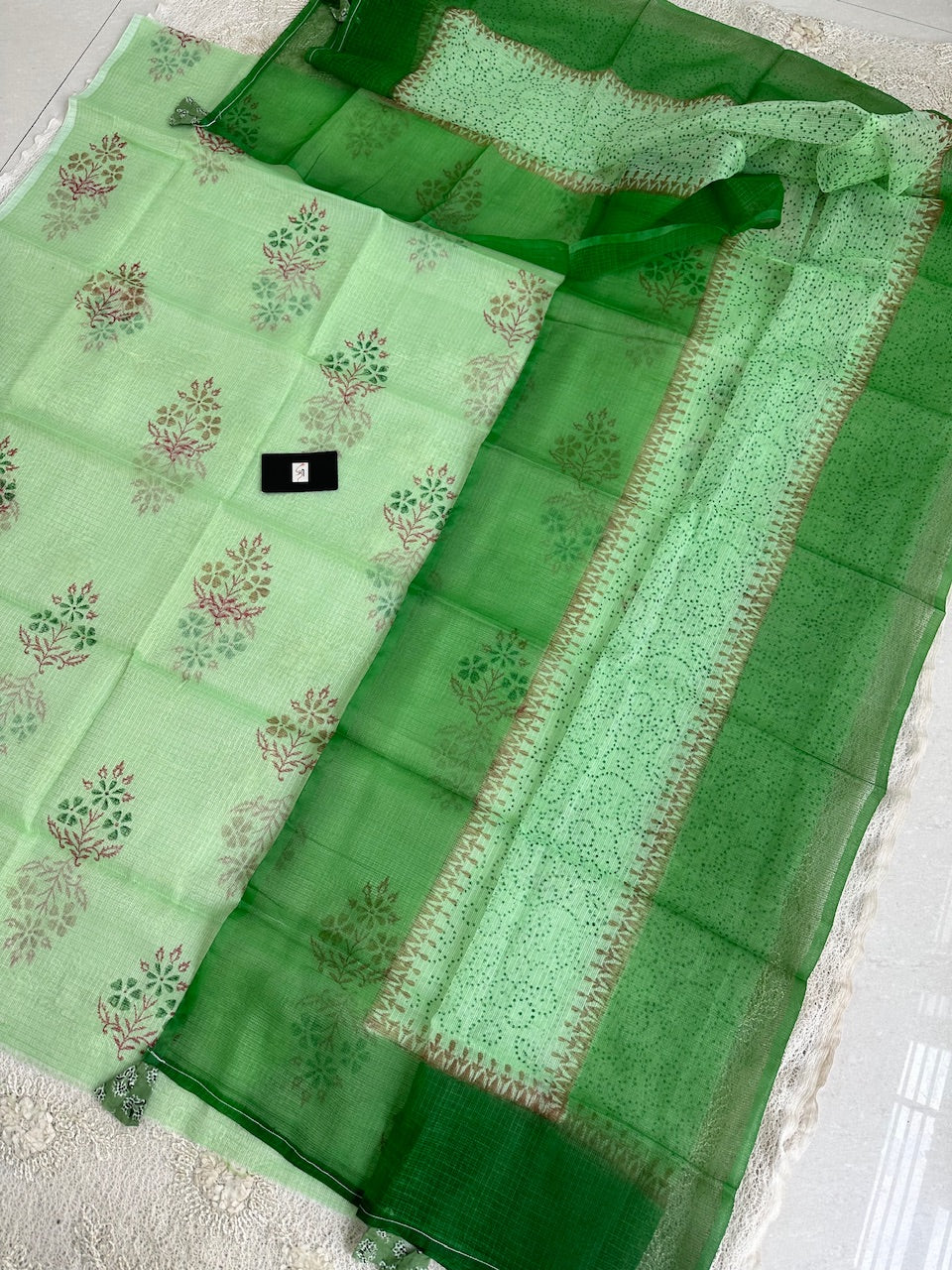 HandBlock Printed Kota Cotton Doria Top N Dupatta