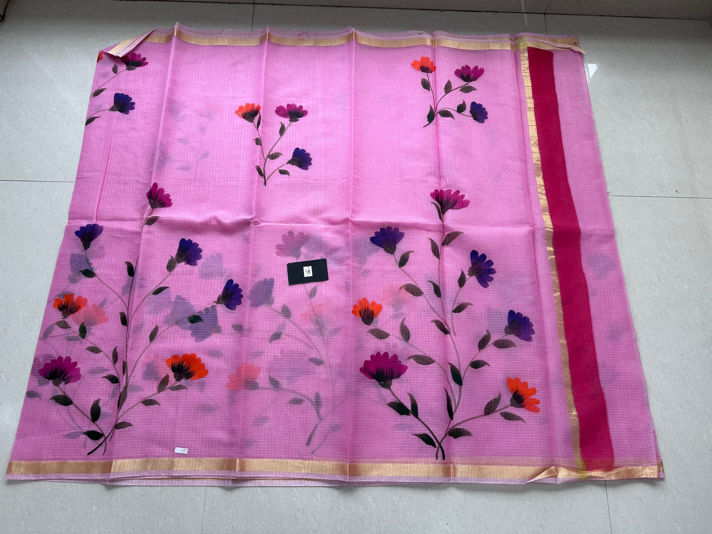 Handpainted Kota Cotton Doria Saree