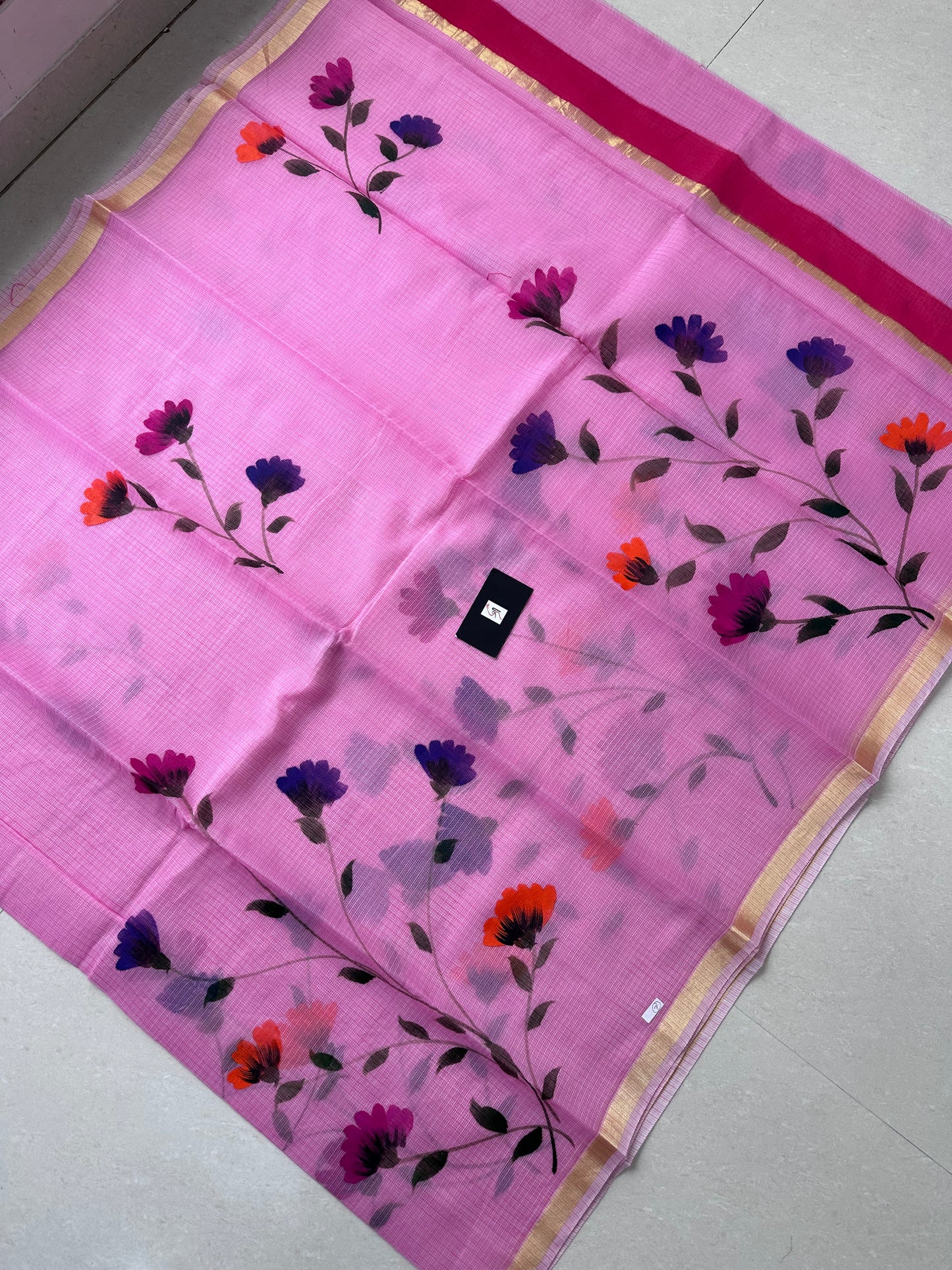 Handpainted Kota Cotton Doria Saree