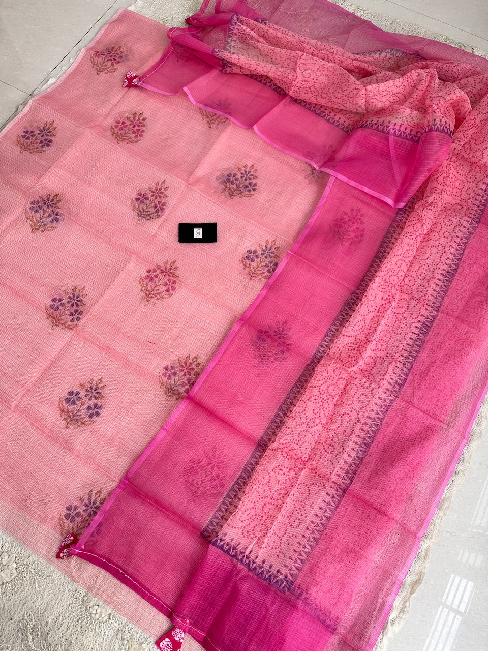 HandBlock Printed Kota Cotton Doria Top N Dupatta