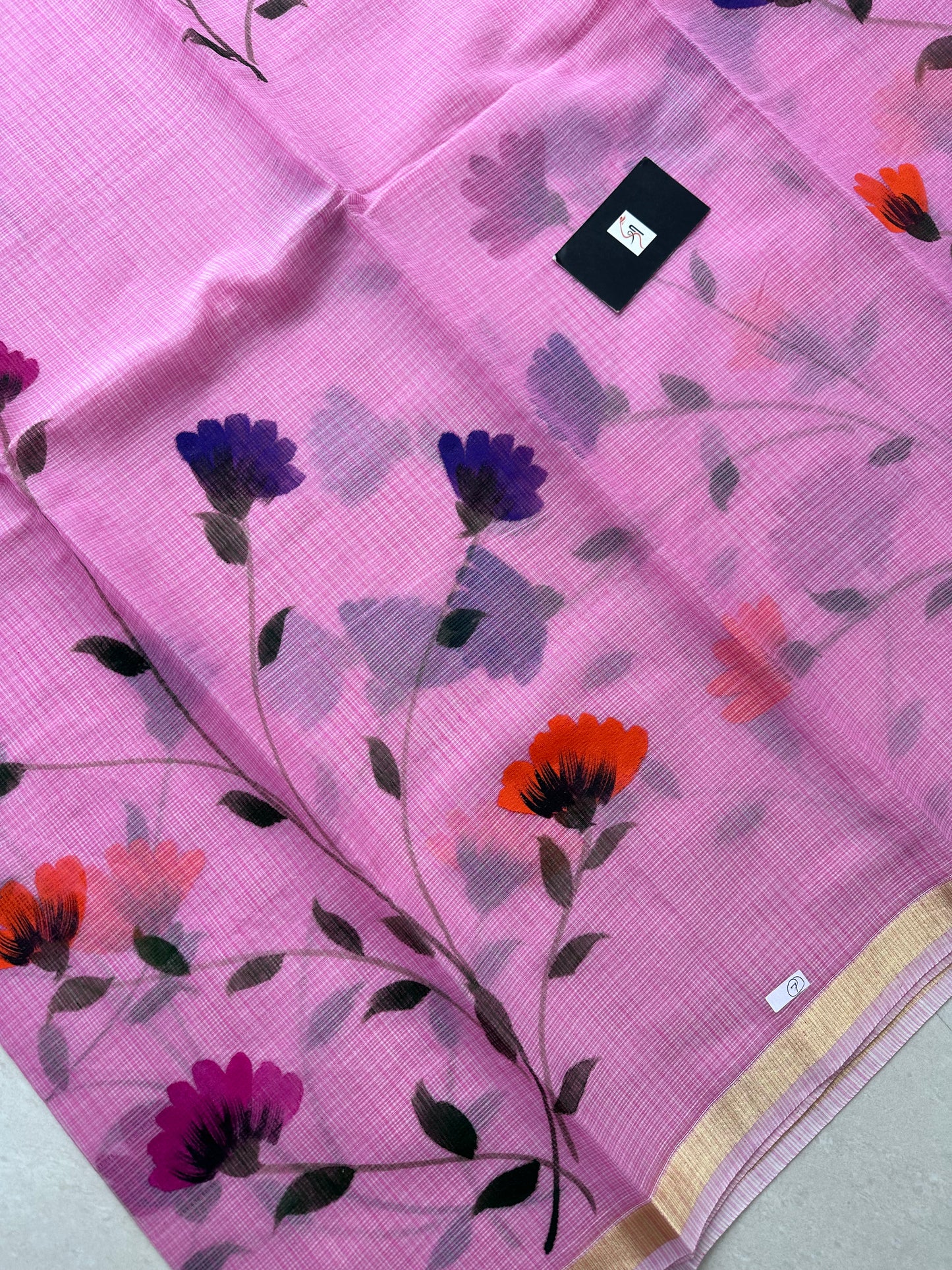 Handpainted Kota Cotton Doria Saree