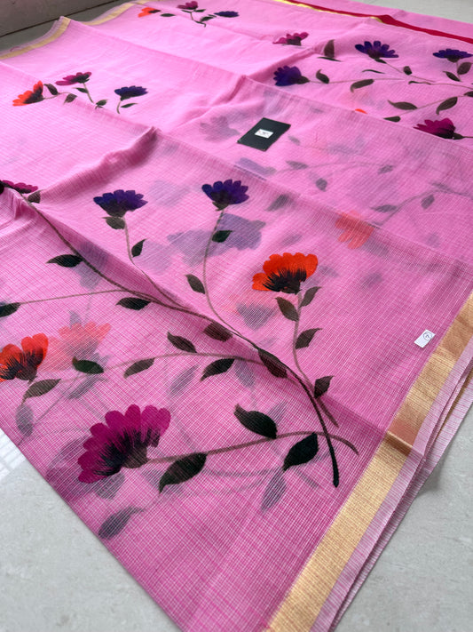 Handpainted Kota Cotton Doria Saree