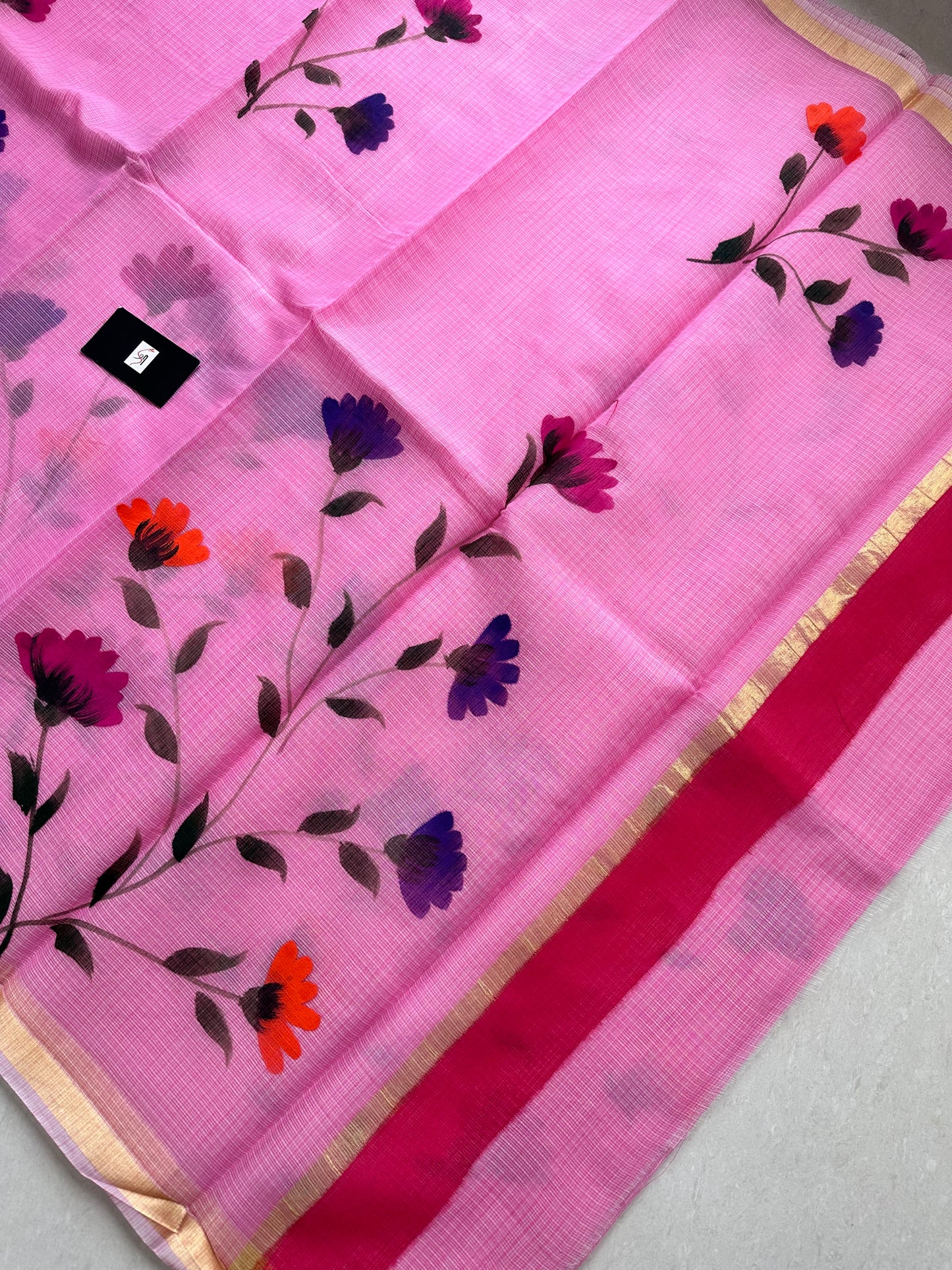 Handpainted Kota Cotton Doria Saree