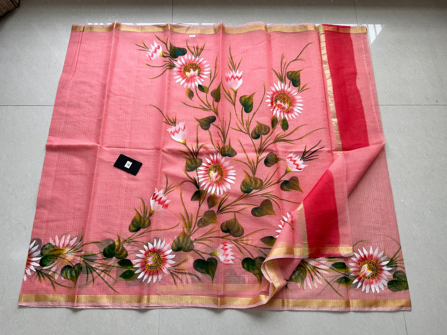 Handpainted Kota Cotton Doria Saree