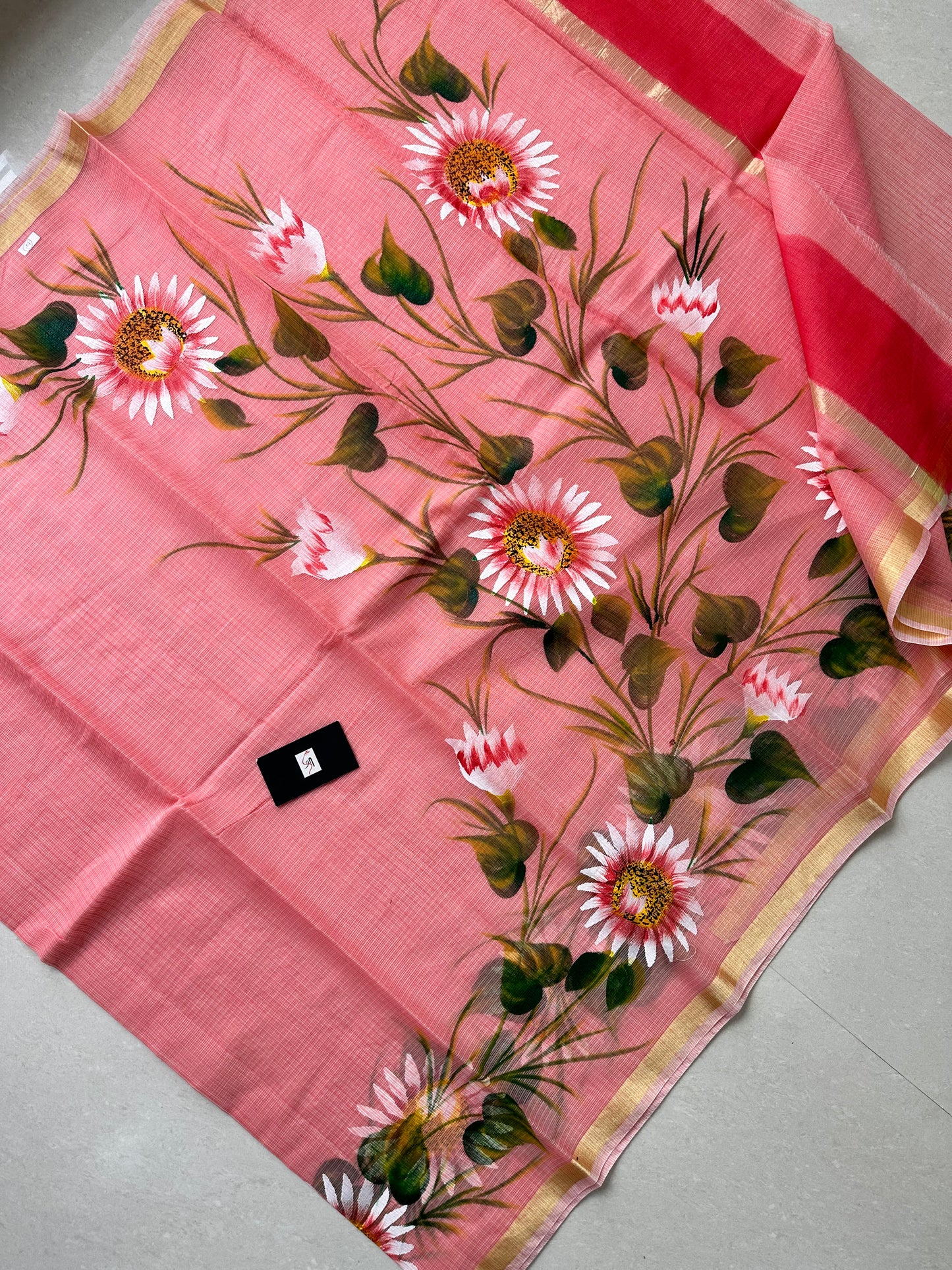 Handpainted Kota Cotton Doria Saree