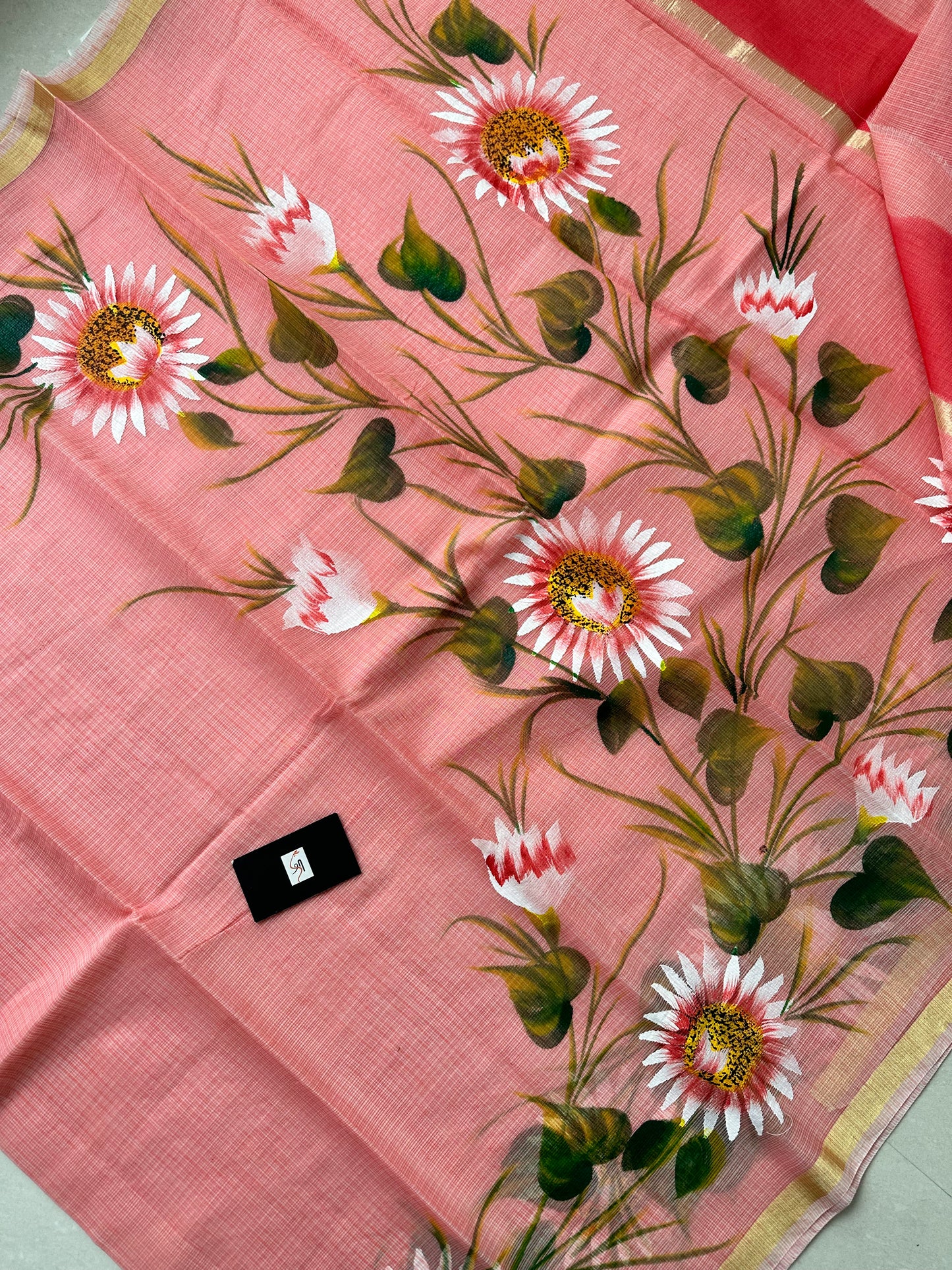 Handpainted Kota Cotton Doria Saree