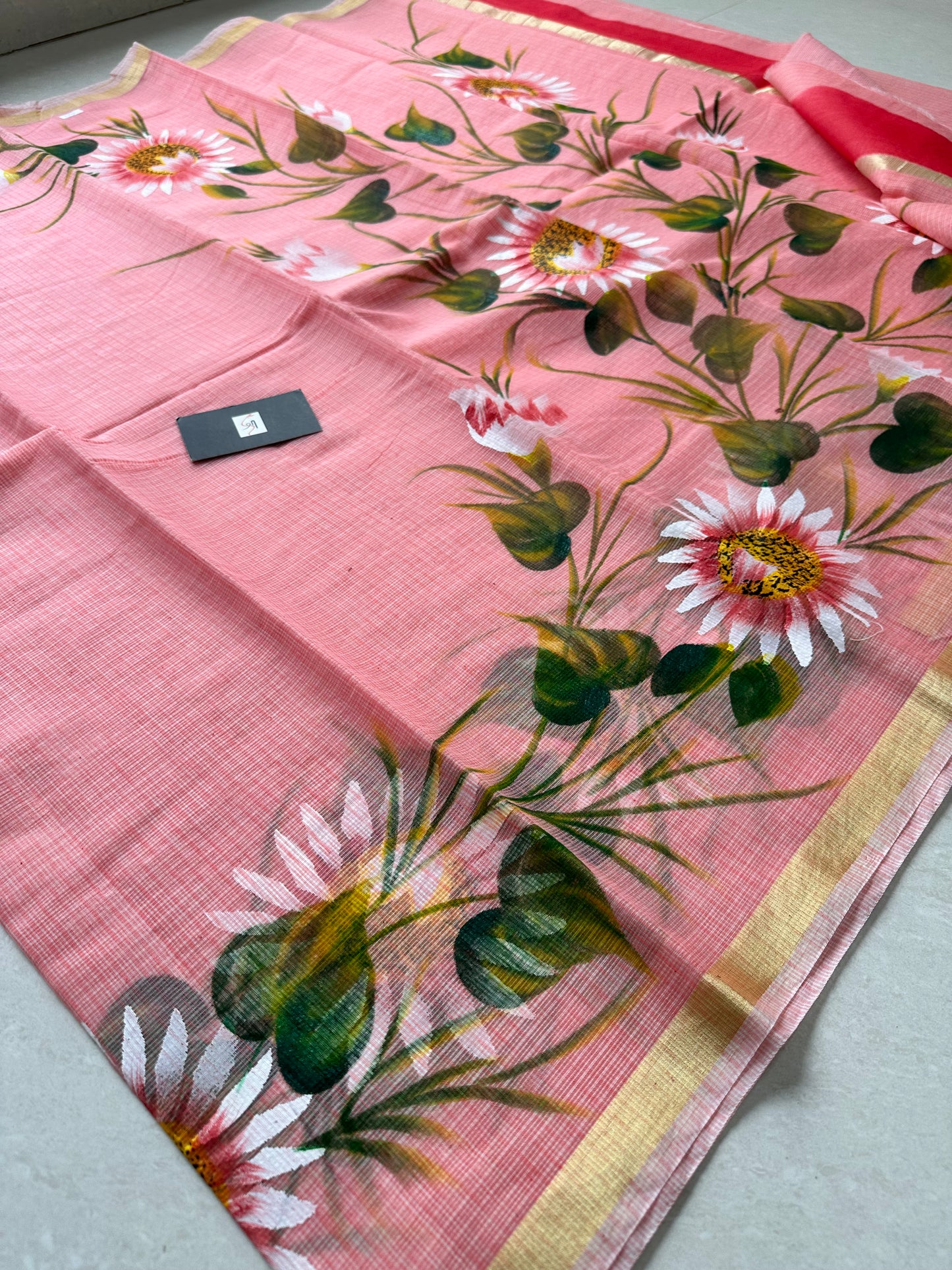 Handpainted Kota Cotton Doria Saree