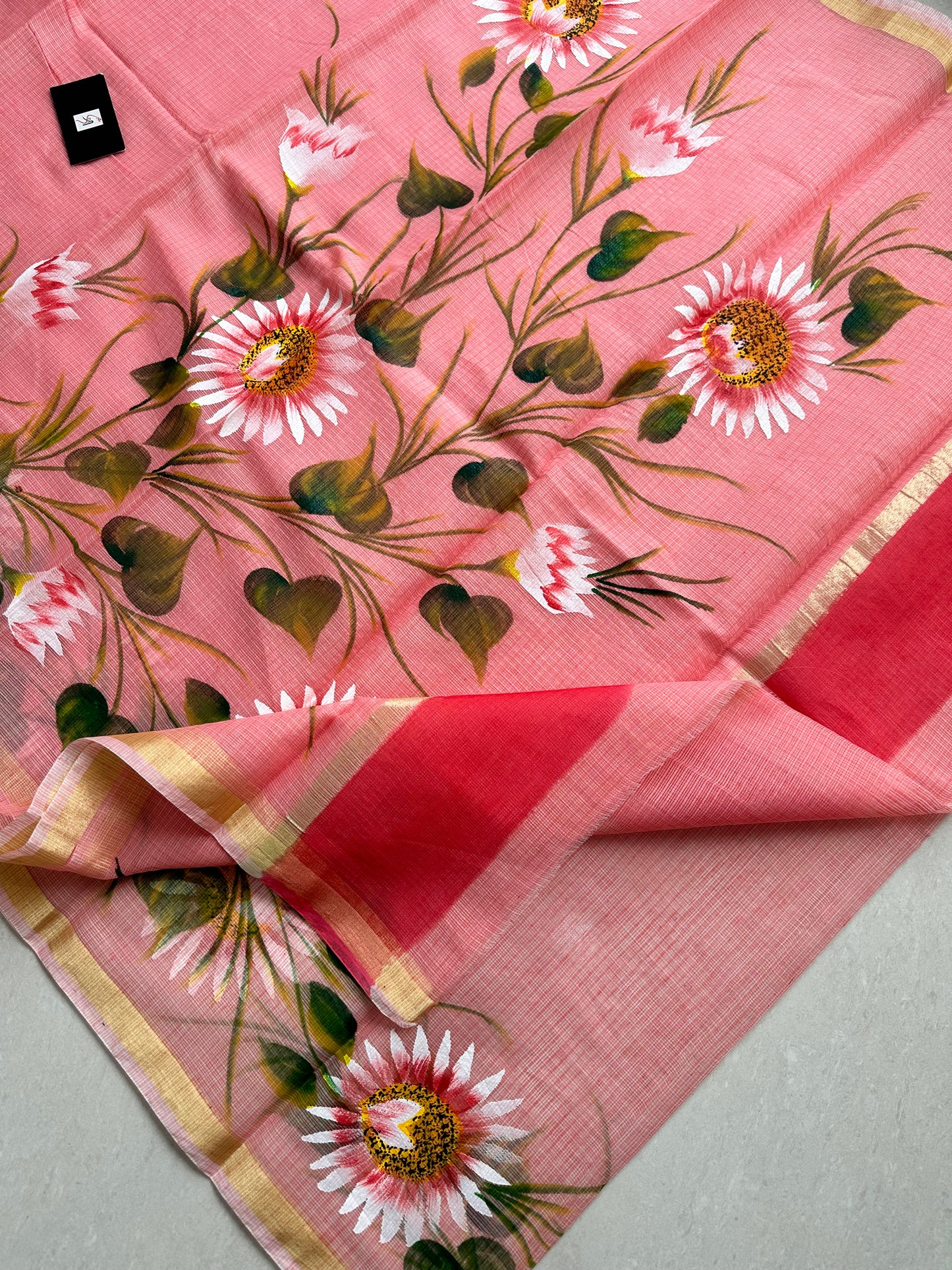 Handpainted Kota Cotton Doria Saree