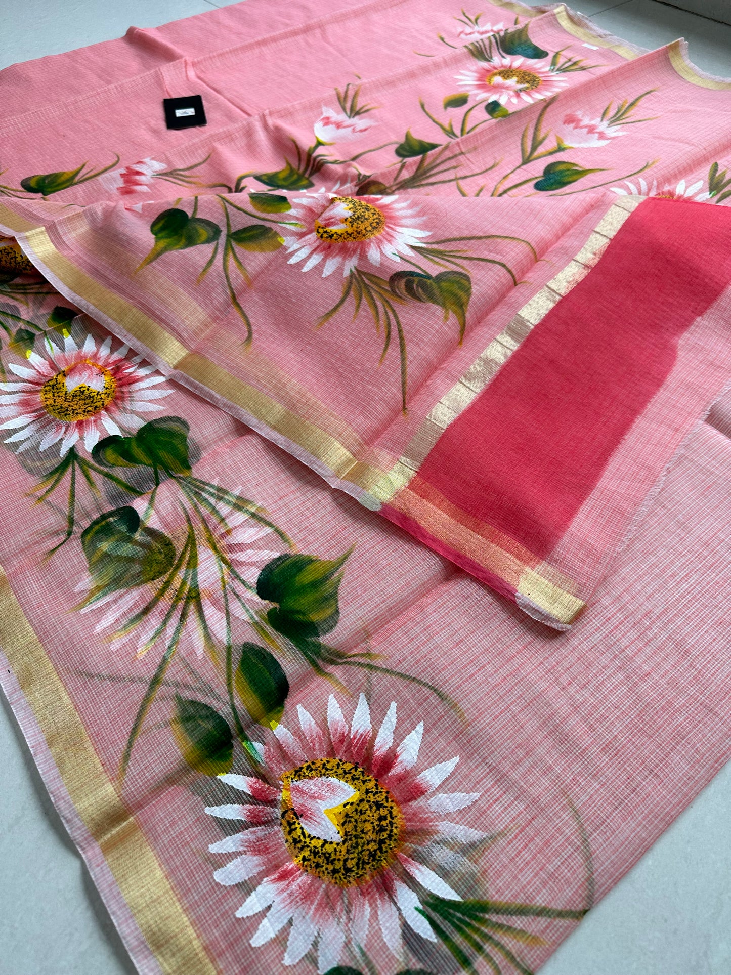 Handpainted Kota Cotton Doria Saree