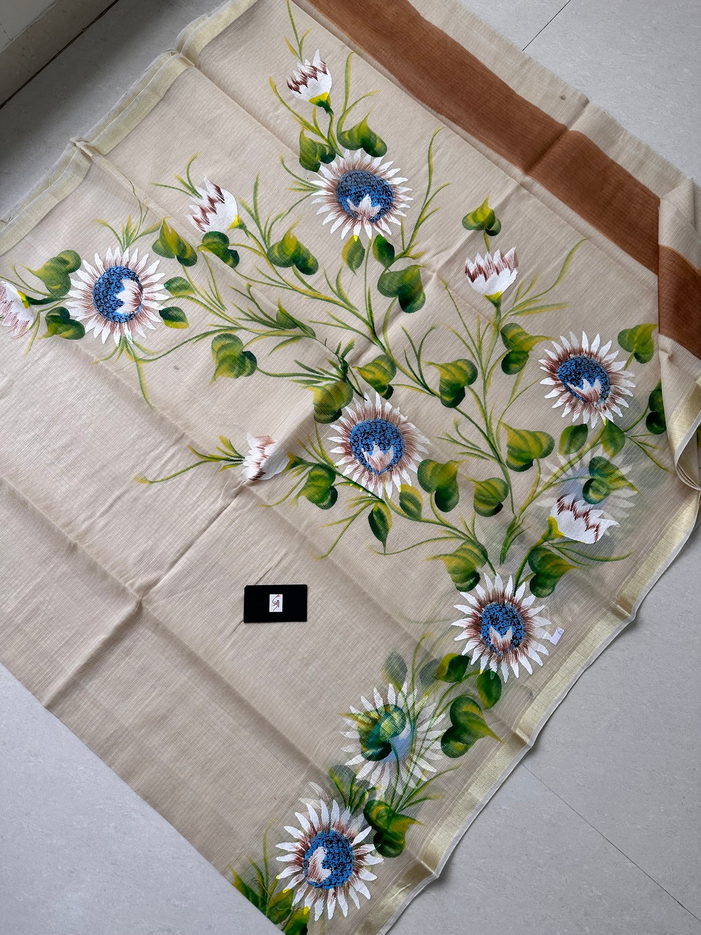 Handpainted Kota Cotton Doria Saree