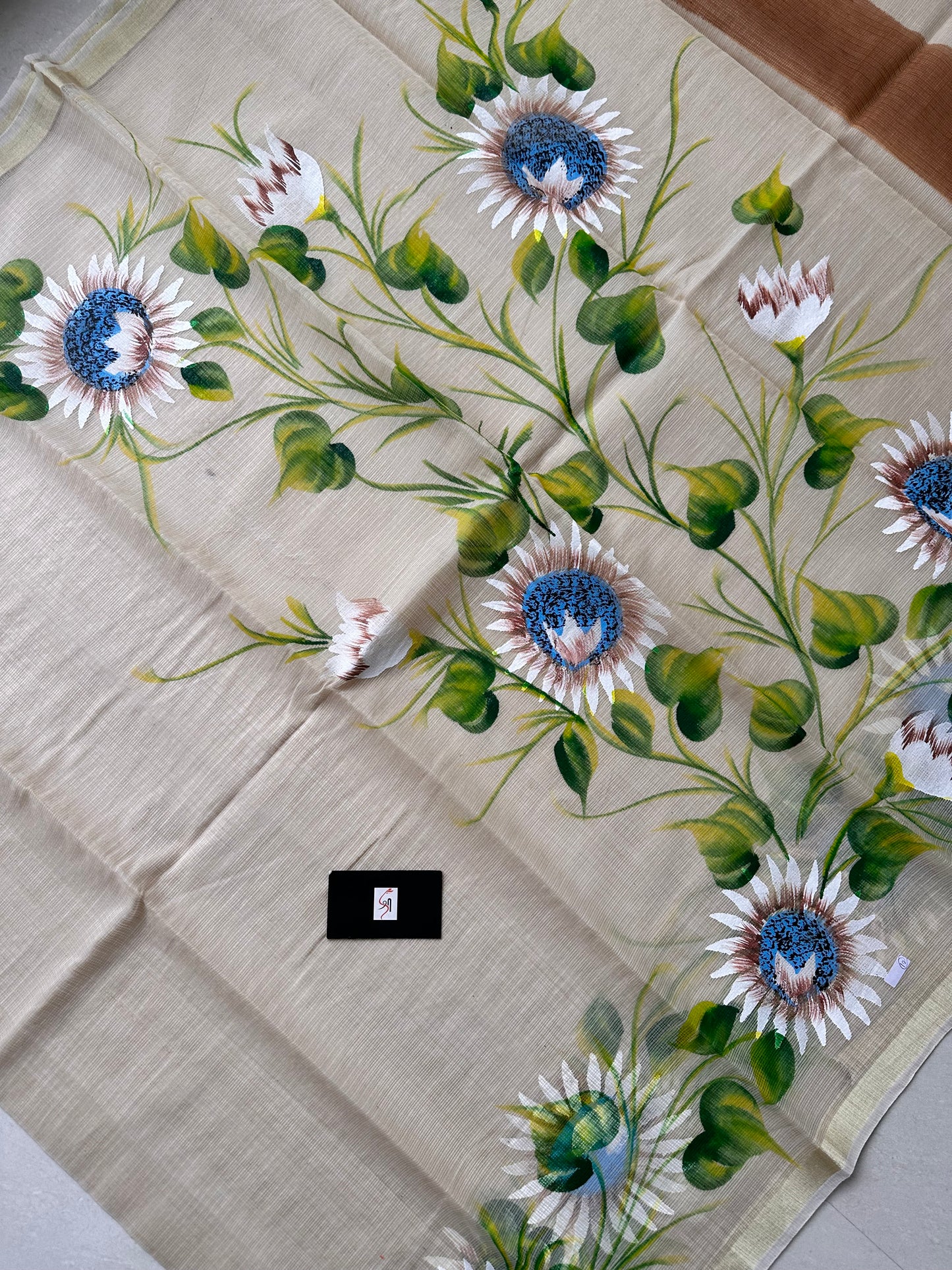 Handpainted Kota Cotton Doria Saree