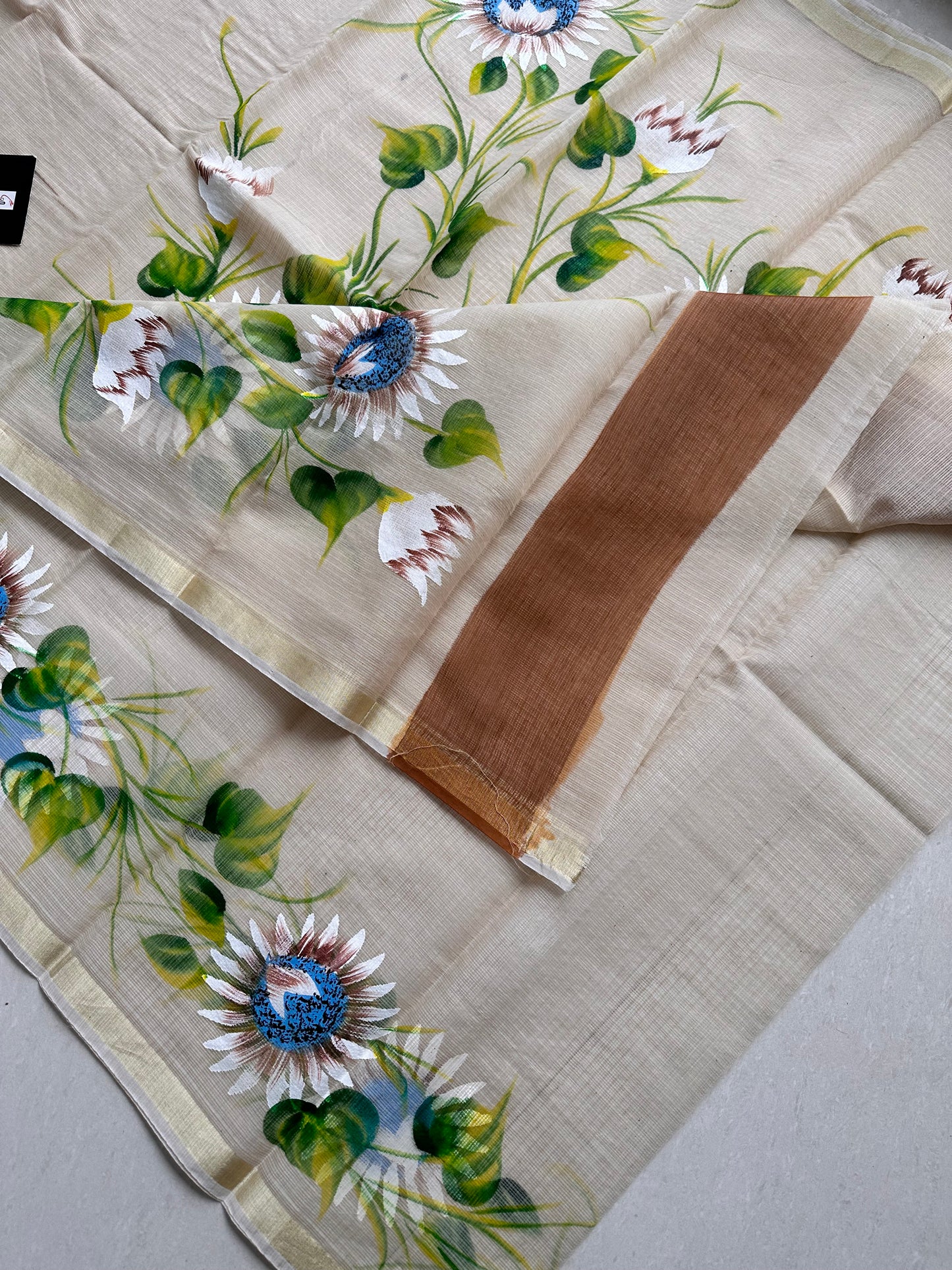 Handpainted Kota Cotton Doria Saree