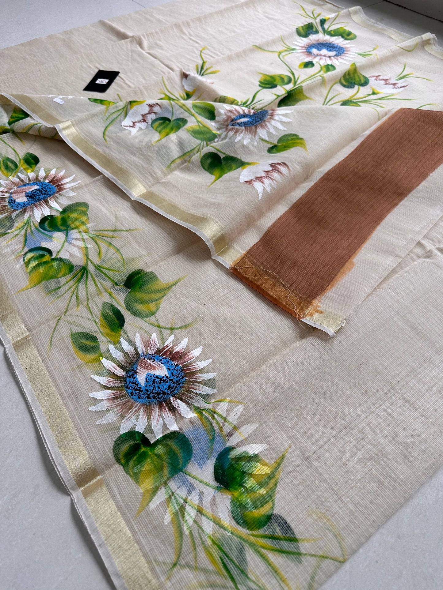 Handpainted Kota Cotton Doria Saree